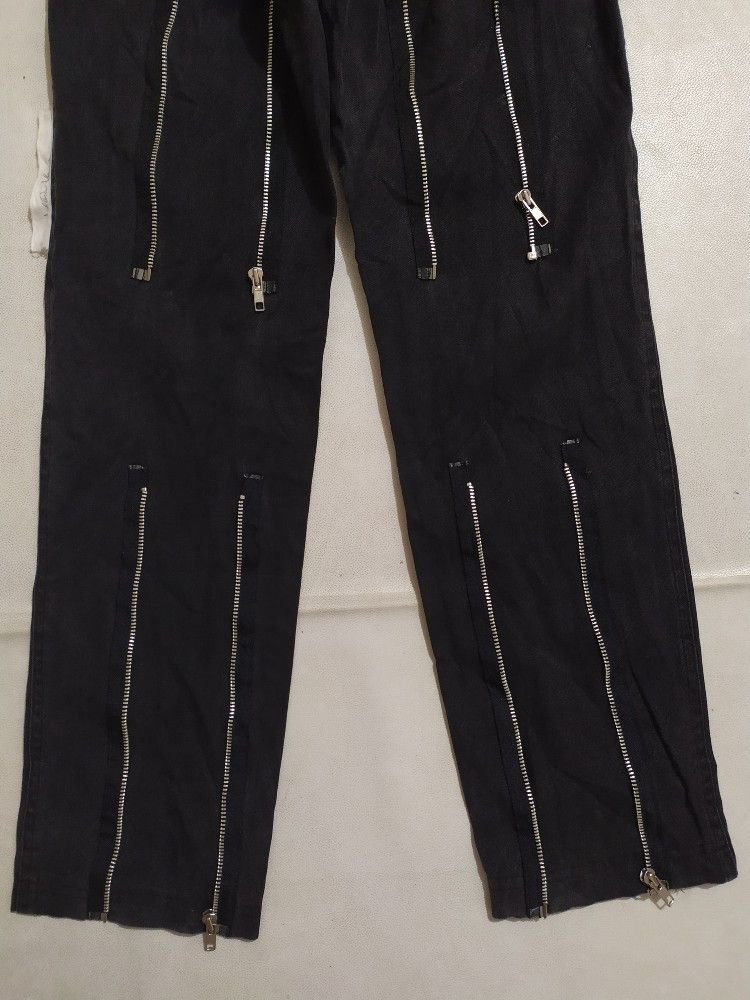 Japanese Brand 🔥Alices Japan Back Zipper Punk Bondage Design Pants Size US 27 - 3 Thumbnail