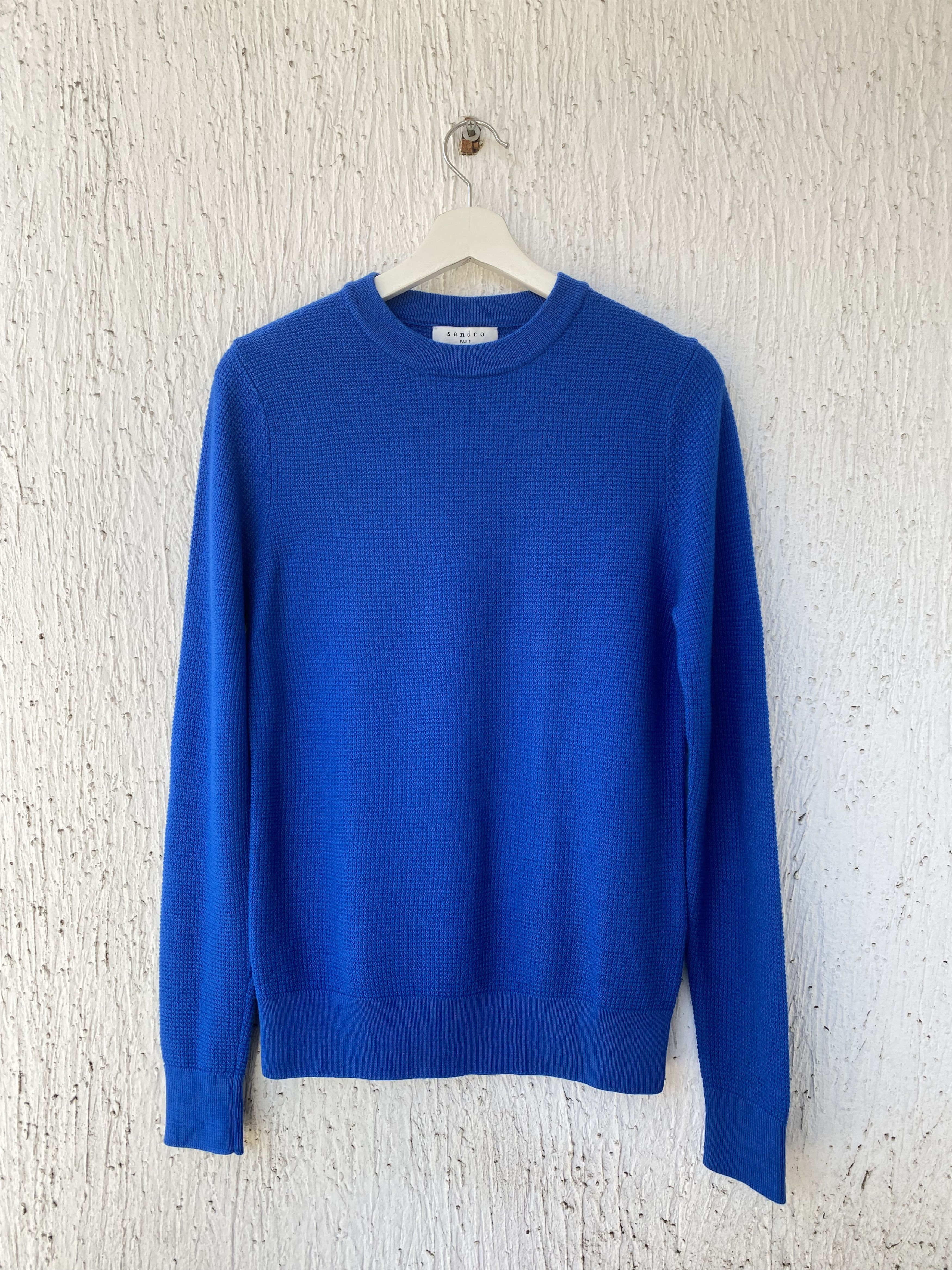 waffle knit wool blend sweater