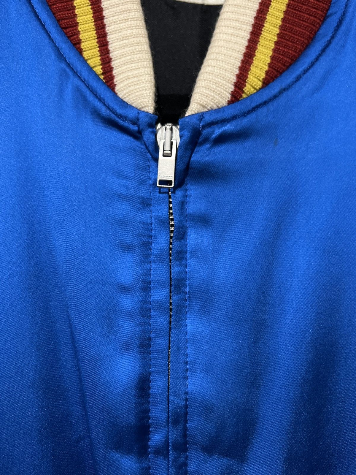 Saint Laurent Paris SS14 Silk Teddy Jacket in Blue Size US M / EU 48-50 / 2 - 12 Thumbnail