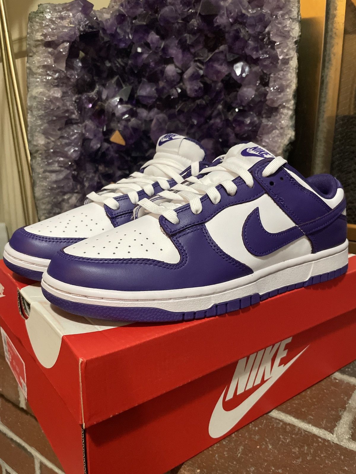 image of Nike Dunk Low Retro “Championship Purple” Shoes, Men's (Size 9.5)