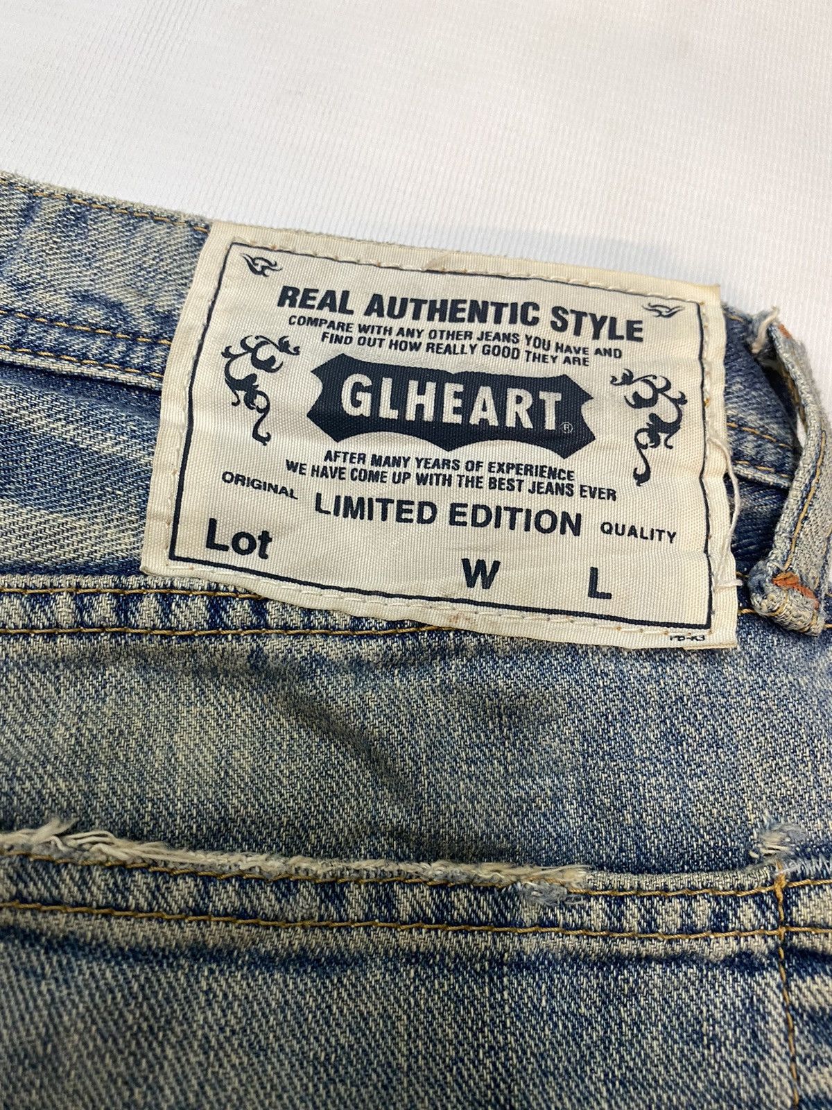 Japanese Brand × Vintage Vintage GL Heart Denim Distressed Pant Size US 32 / EU 48 - 13 Thumbnail