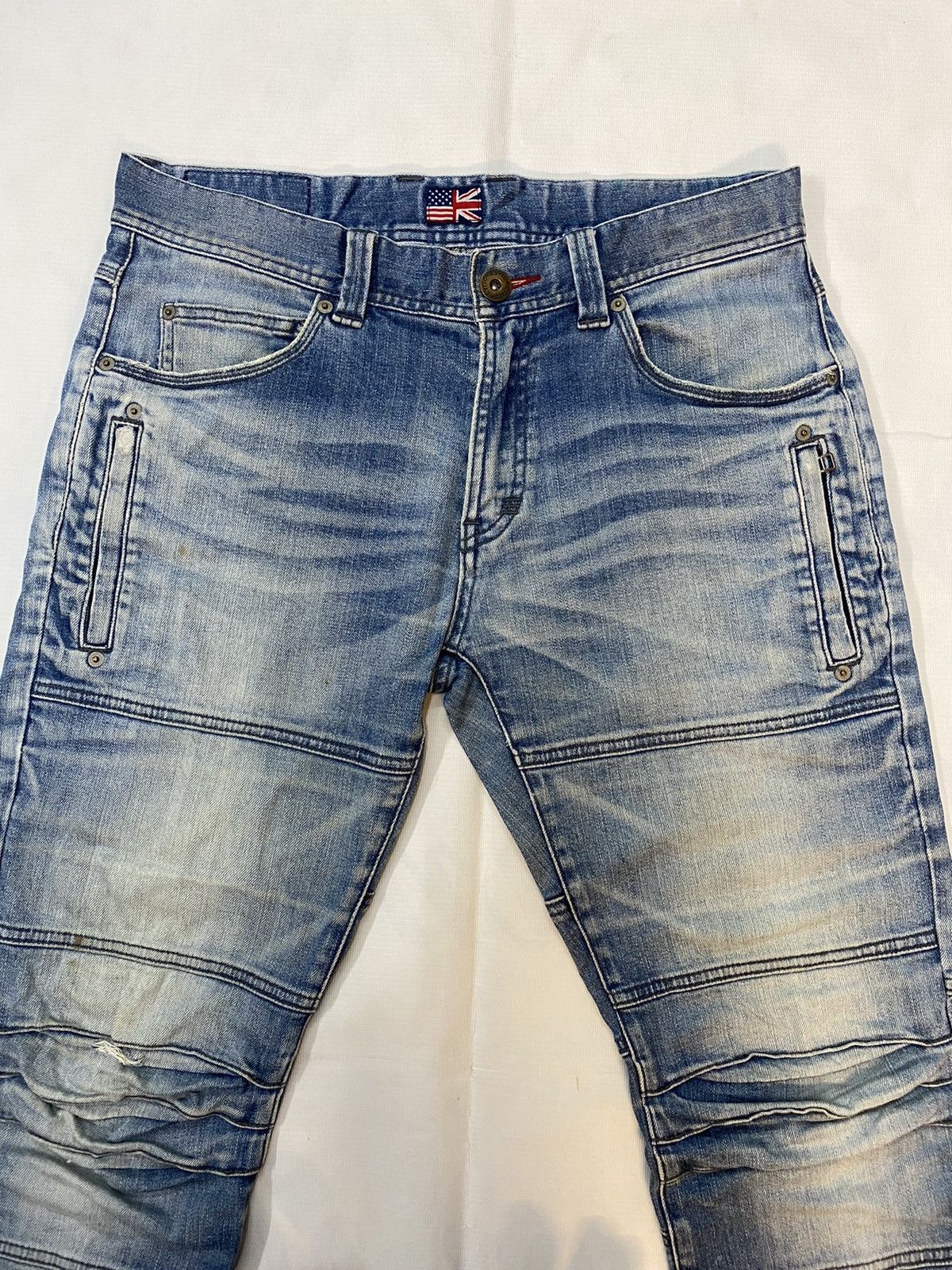 Hysteric Glamour × Japanese Brand Lyric Biker Denim Nice Design Pockert Size US 33 - 2 Thumbnail