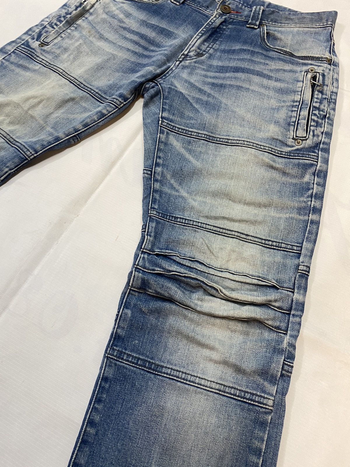 Hysteric Glamour × Japanese Brand Lyric Biker Denim Nice Design Pockert Size US 33 - 6 Thumbnail
