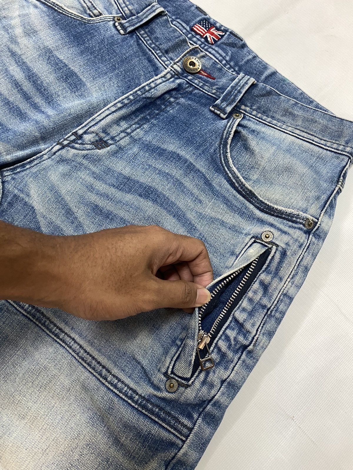 Hysteric Glamour × Japanese Brand Lyric Biker Denim Nice Design Pockert Size US 33 - 4 Thumbnail