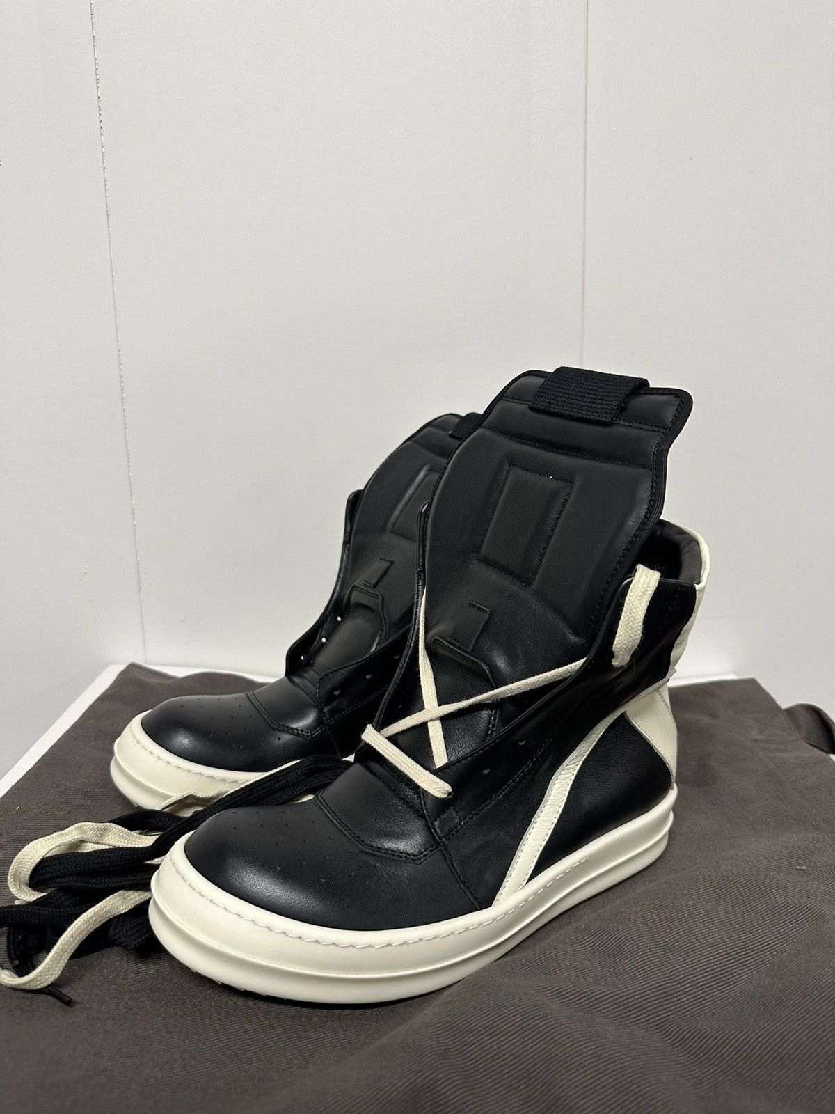 image of Rick Owens Geobasket Blk/milk 36 Shoes in Black/Milk, Women's