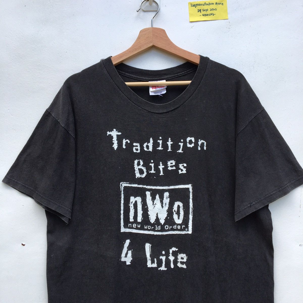 image of Vintage New World Order Wrestling Tshirt Wwe in Black, Men's (Size Large)