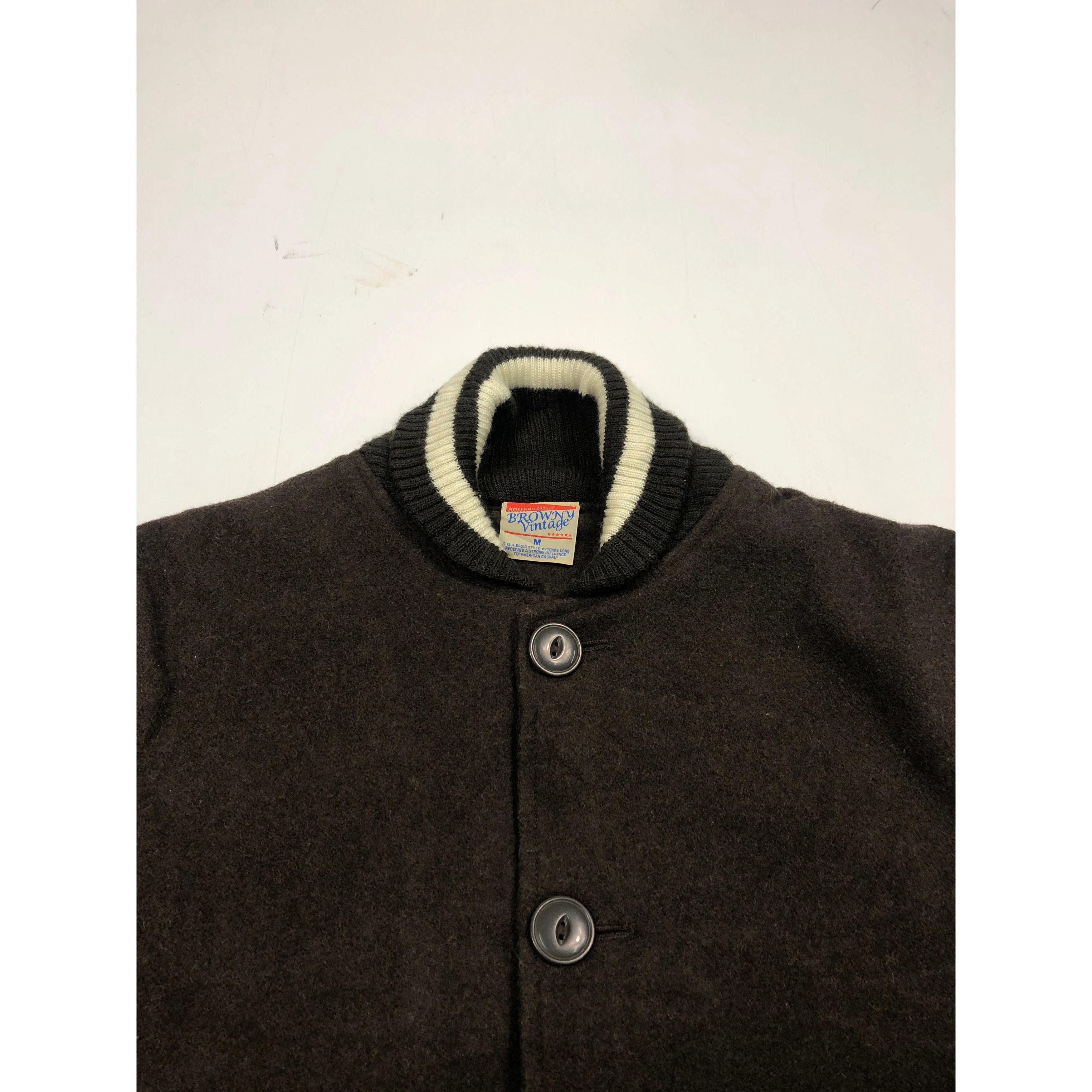 Japanese Brand Vintage 90s Browny Varsity Jacket Leather Sleeve Black V0087 Size US M / EU 48-50 / 2 - 6 Thumbnail