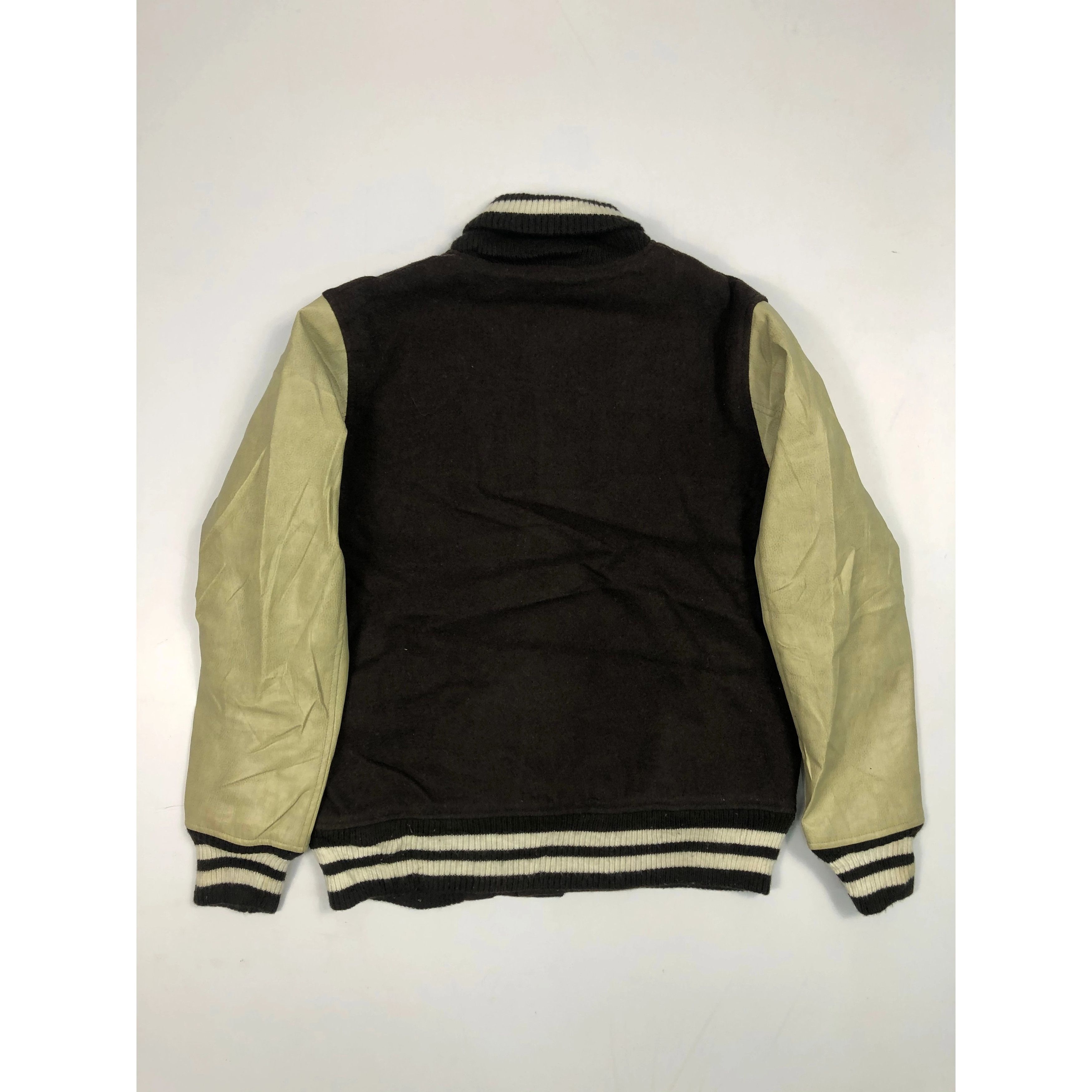Japanese Brand Vintage 90s Browny Varsity Jacket Leather Sleeve Black V0087 Size US M / EU 48-50 / 2 - 2 Thumbnail