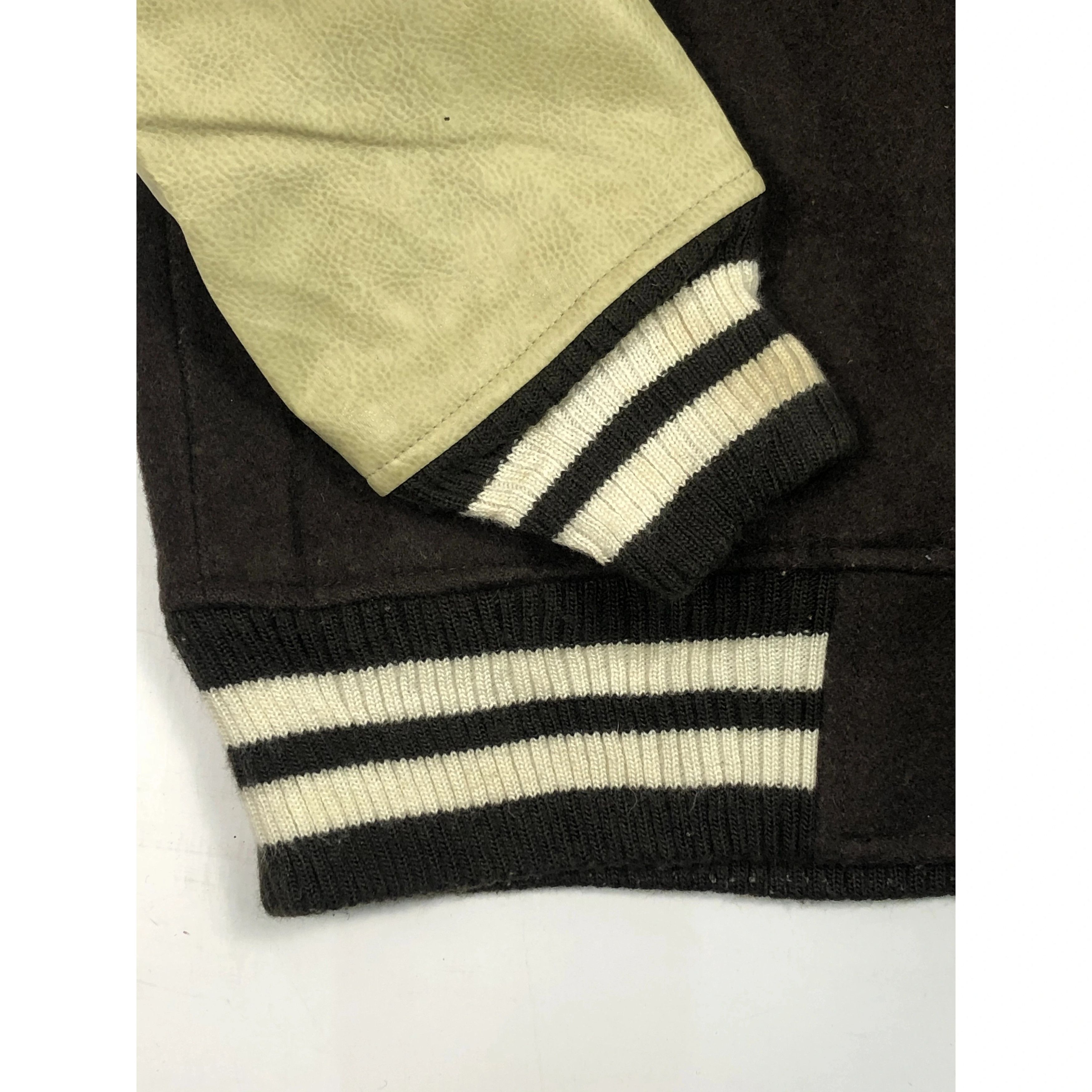 Japanese Brand Vintage 90s Browny Varsity Jacket Leather Sleeve Black V0087 Size US M / EU 48-50 / 2 - 5 Thumbnail