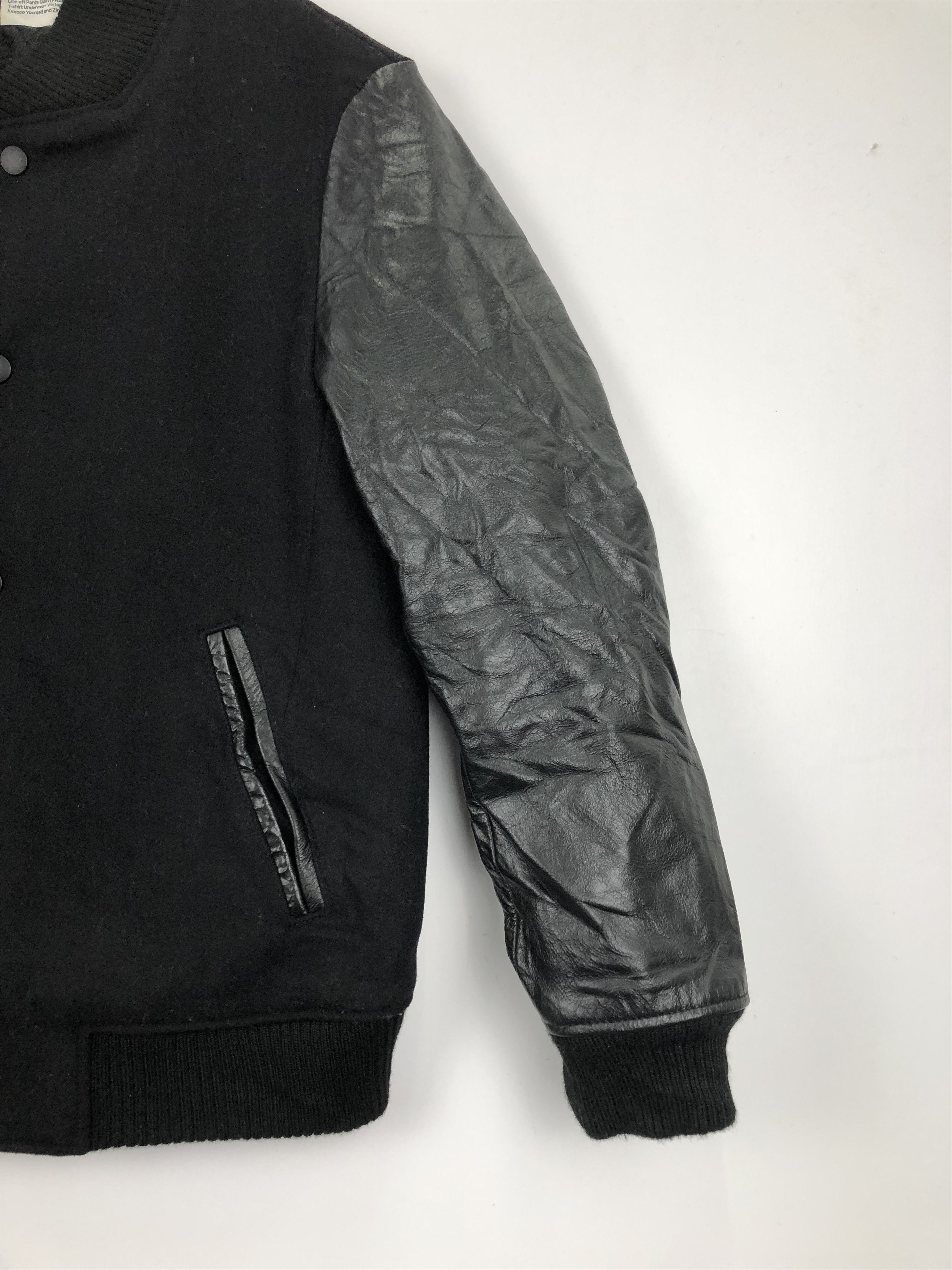 Other Vintage 90s Military Varsity Jacket Leather Sleeve V0395 Size US M / EU 48-50 / 2 - 3 Thumbnail