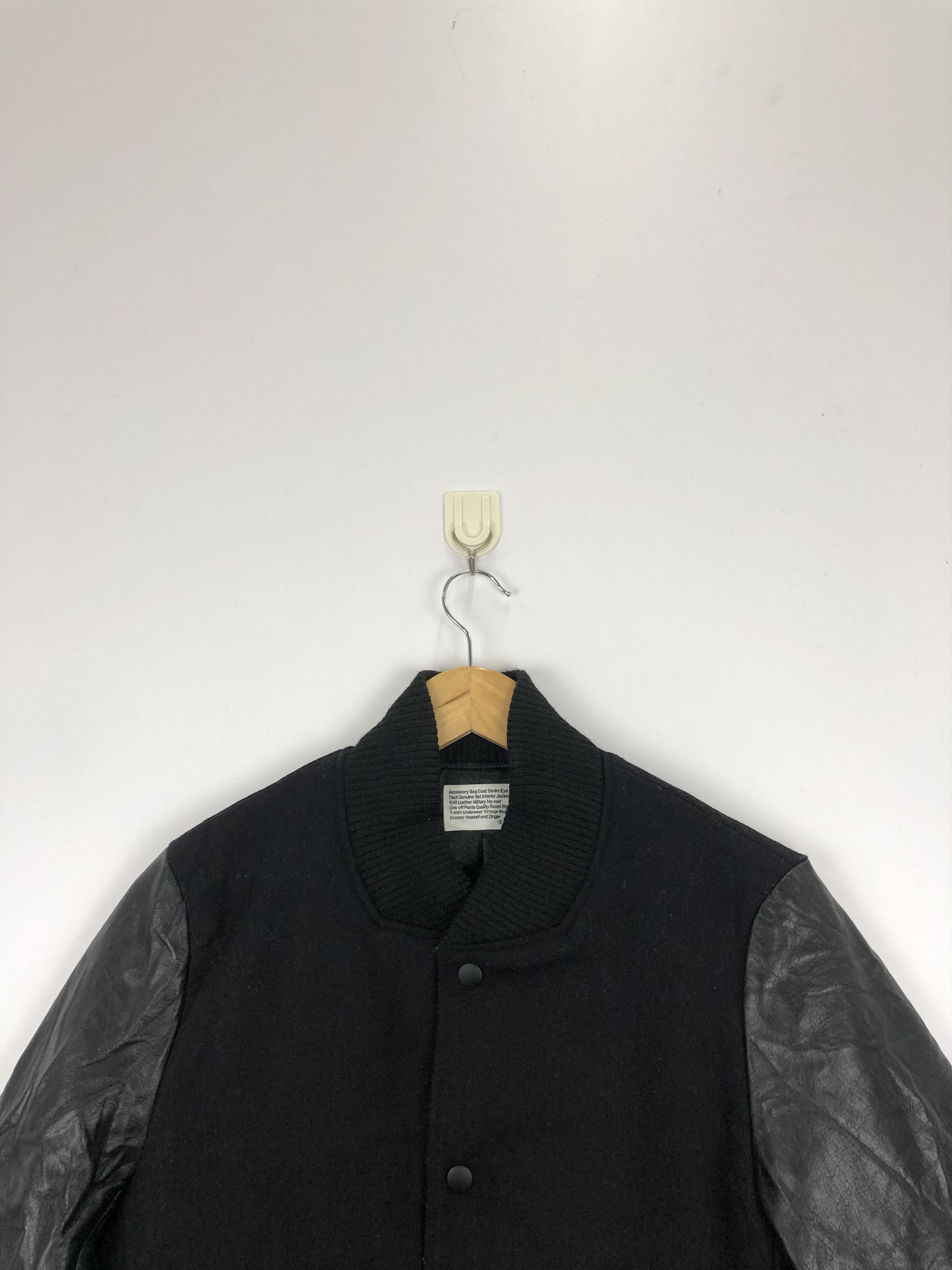 Other Vintage 90s Military Varsity Jacket Leather Sleeve V0395 Size US M / EU 48-50 / 2 - 2 Thumbnail
