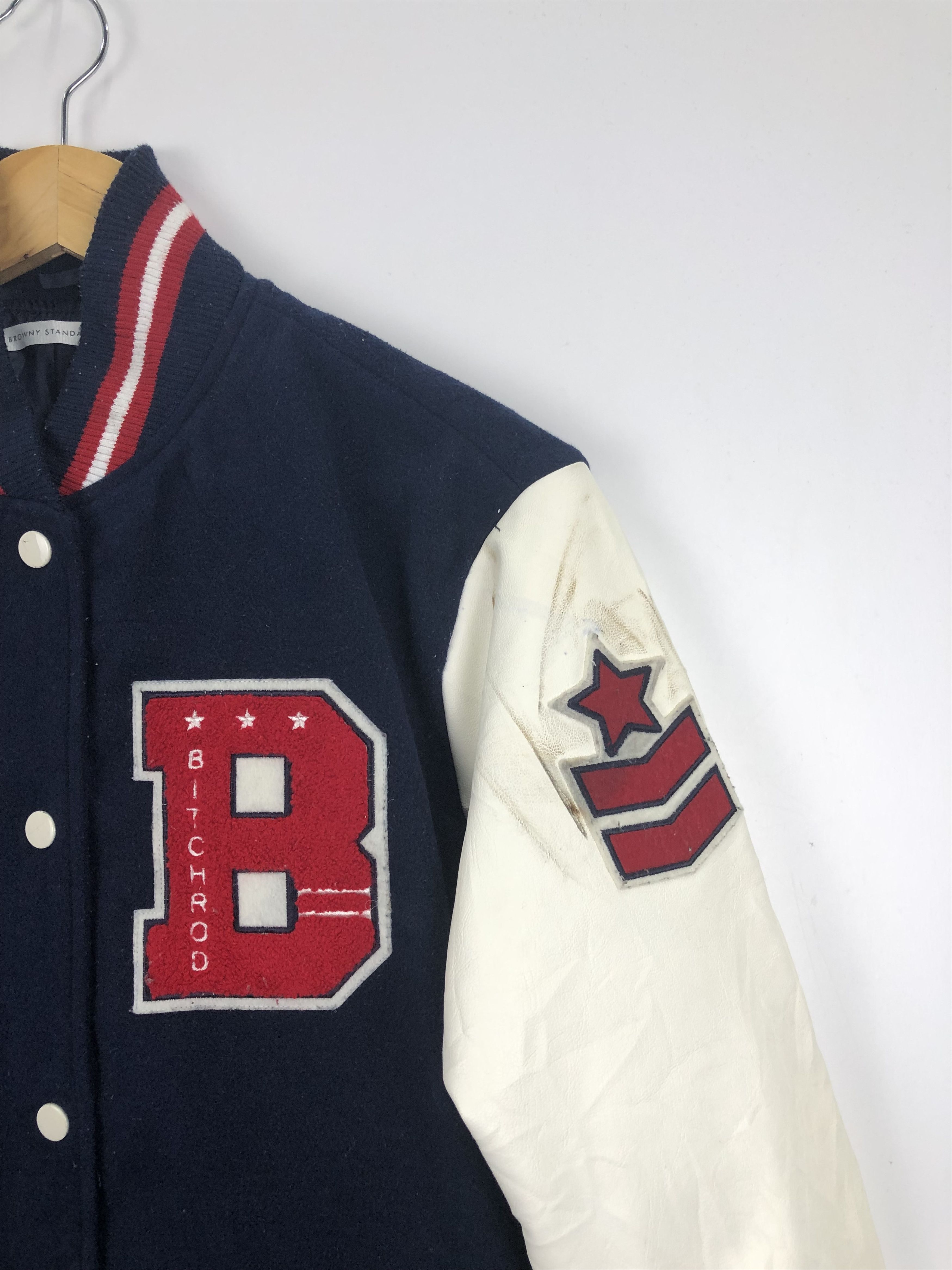Japanese Brand Vintage Japanese Brand Browny Varsity Jacket Leather V0376 Size US M / EU 48-50 / 2 - 7 Thumbnail
