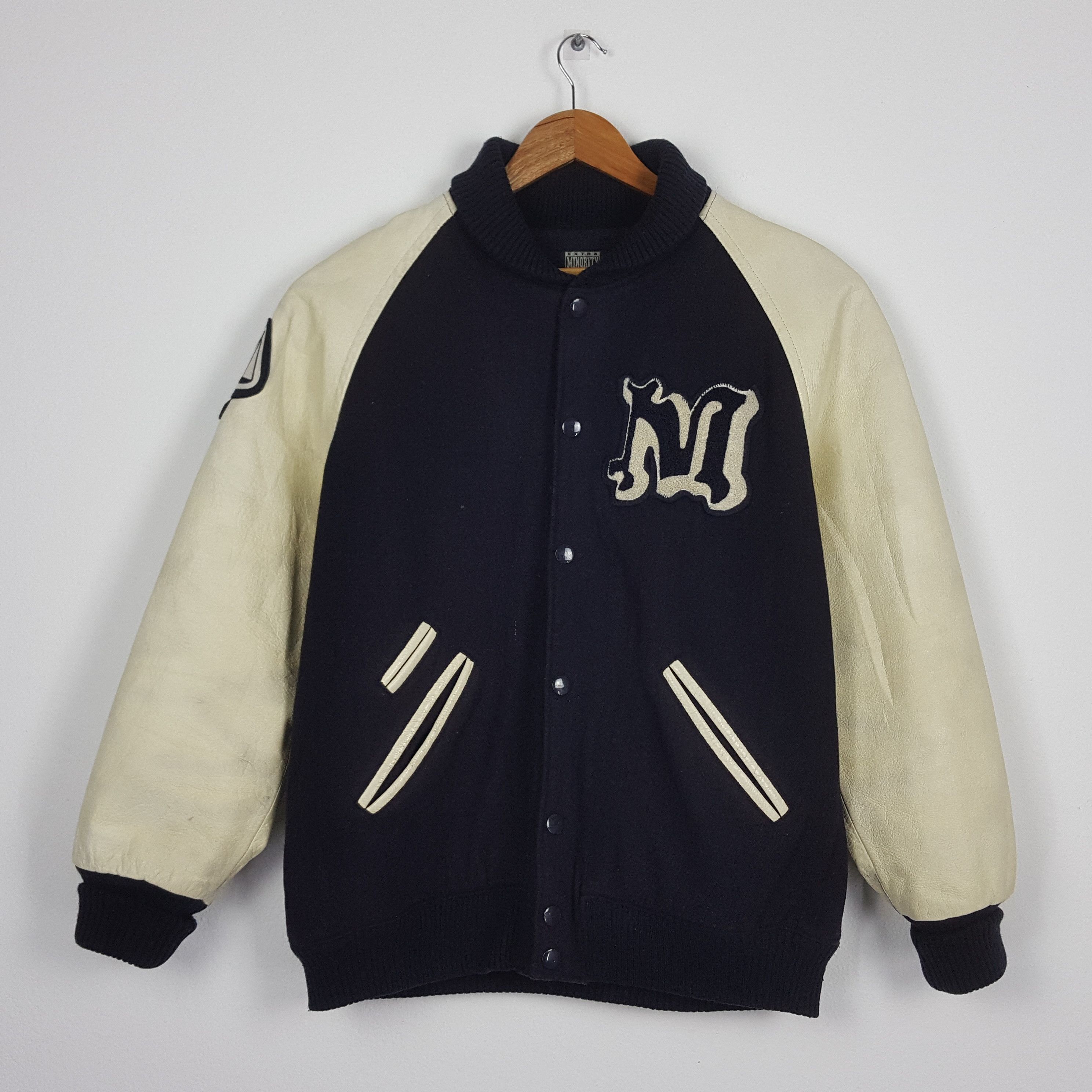Japanese Brand × Vintage Vintage MINORITY Japanese Brand Varsity Jacket Size US L / EU 52-54 / 3 - 1 Thumbnail