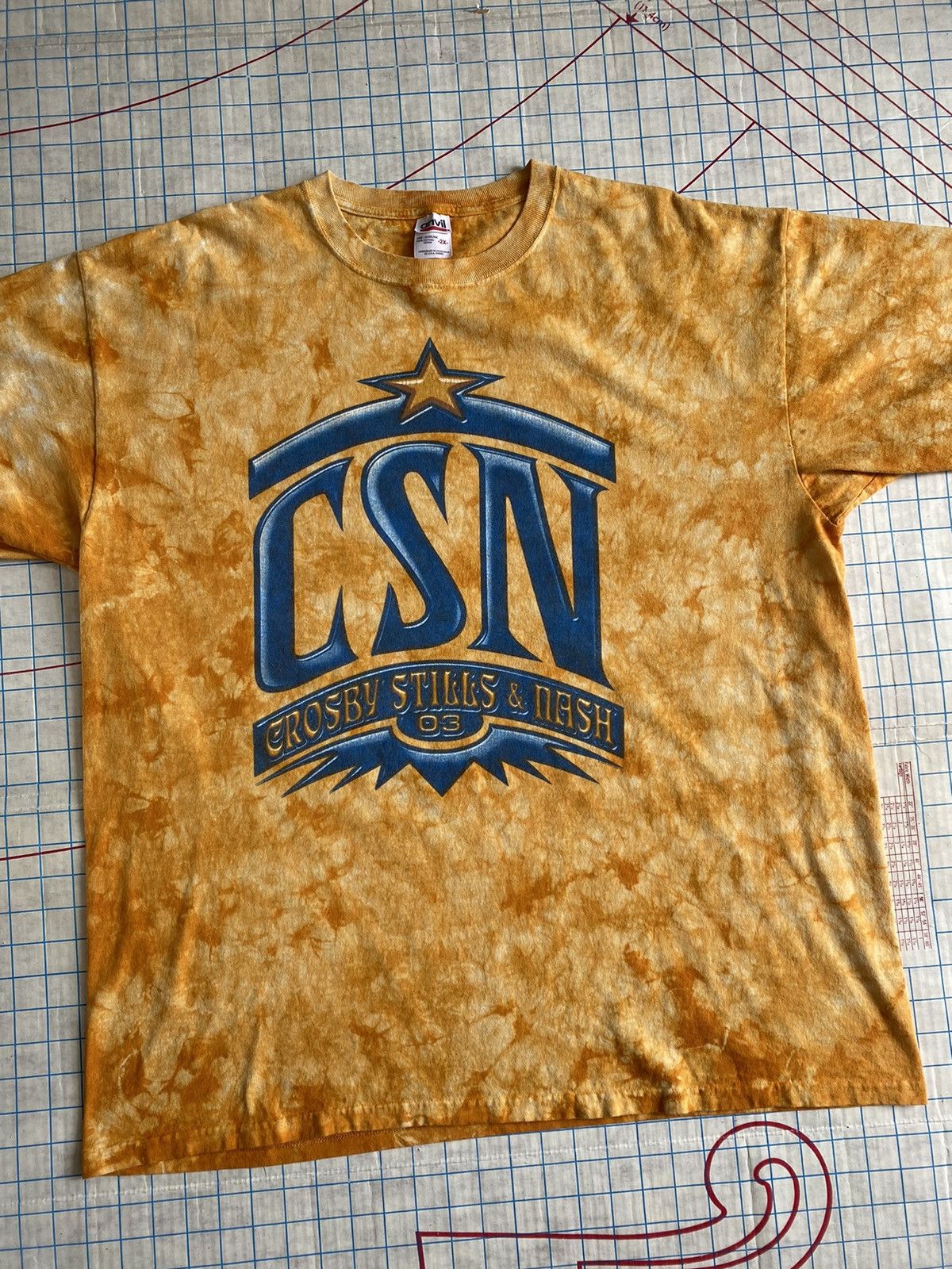 Band Tees Crosby Stills & Nash Yellow Tie Dye Tee Size XXL Size US XXL / EU 58 / 5 - 1 Thumbnail