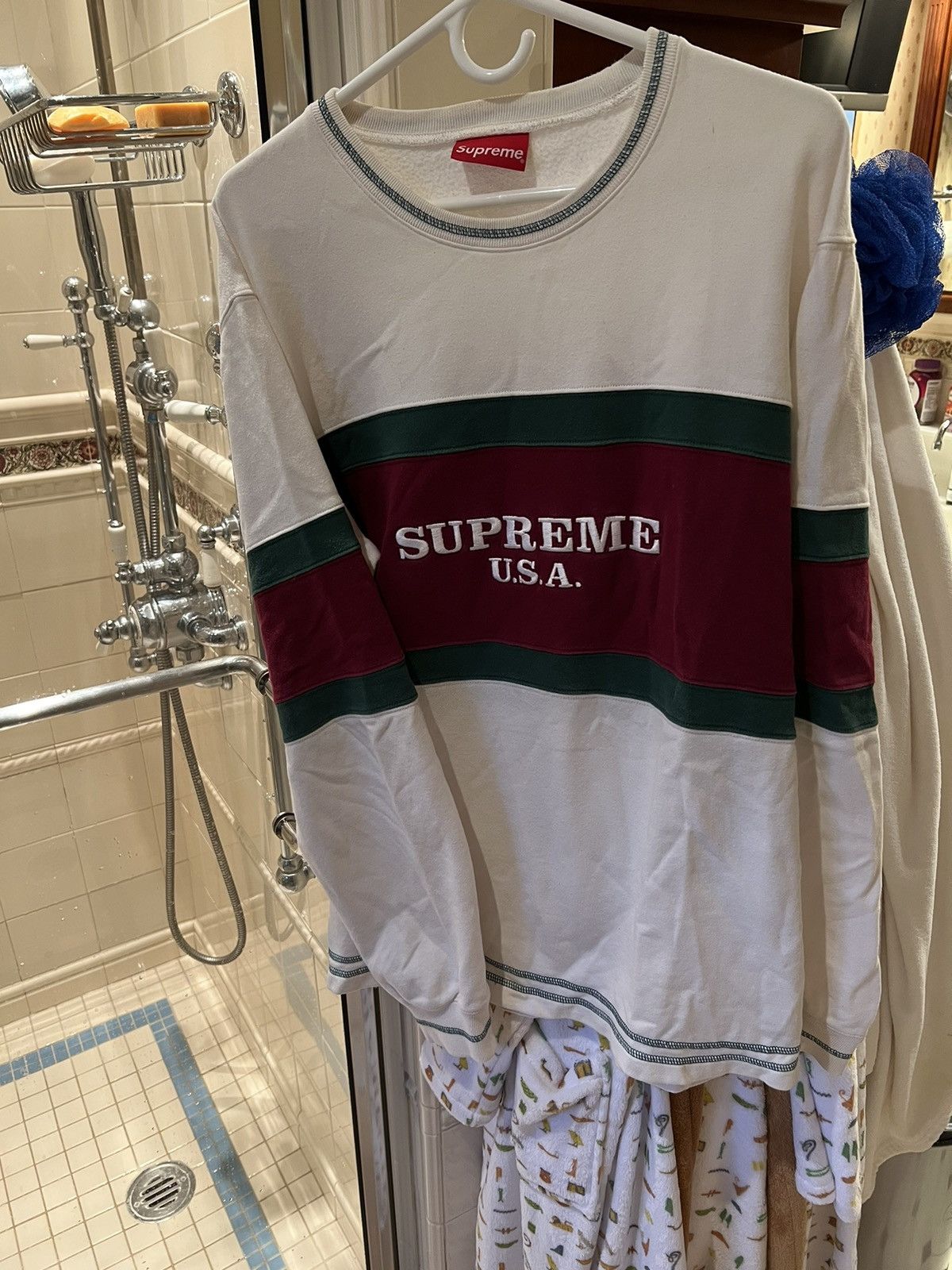 Supreme Supreme Center Strip Crewneck - L Size US L / EU 52-54 / 3 - 1 Thumbnail