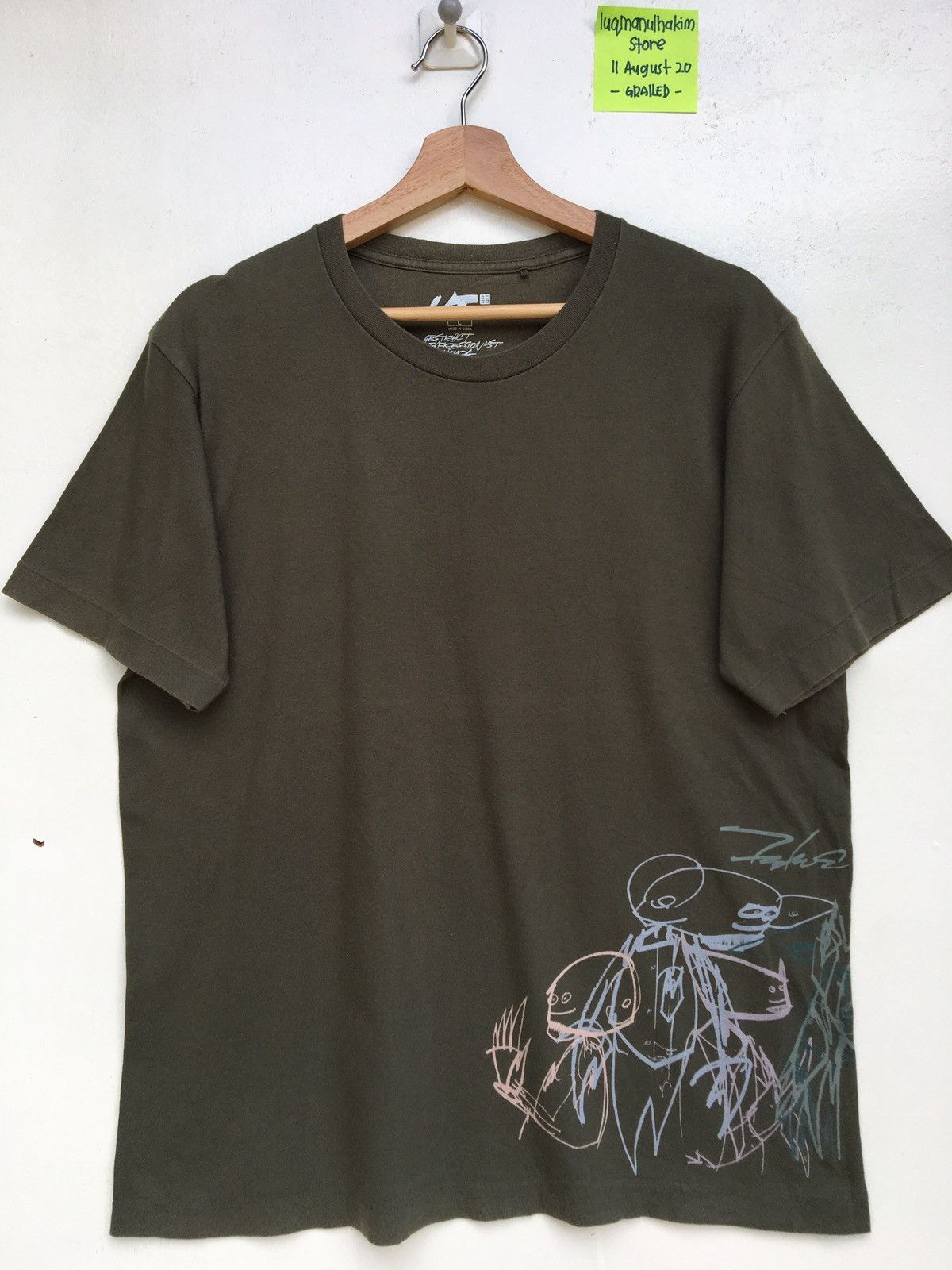 image of Futura Abstract Expression Design Tshirt in Green, Men's (Size Large)