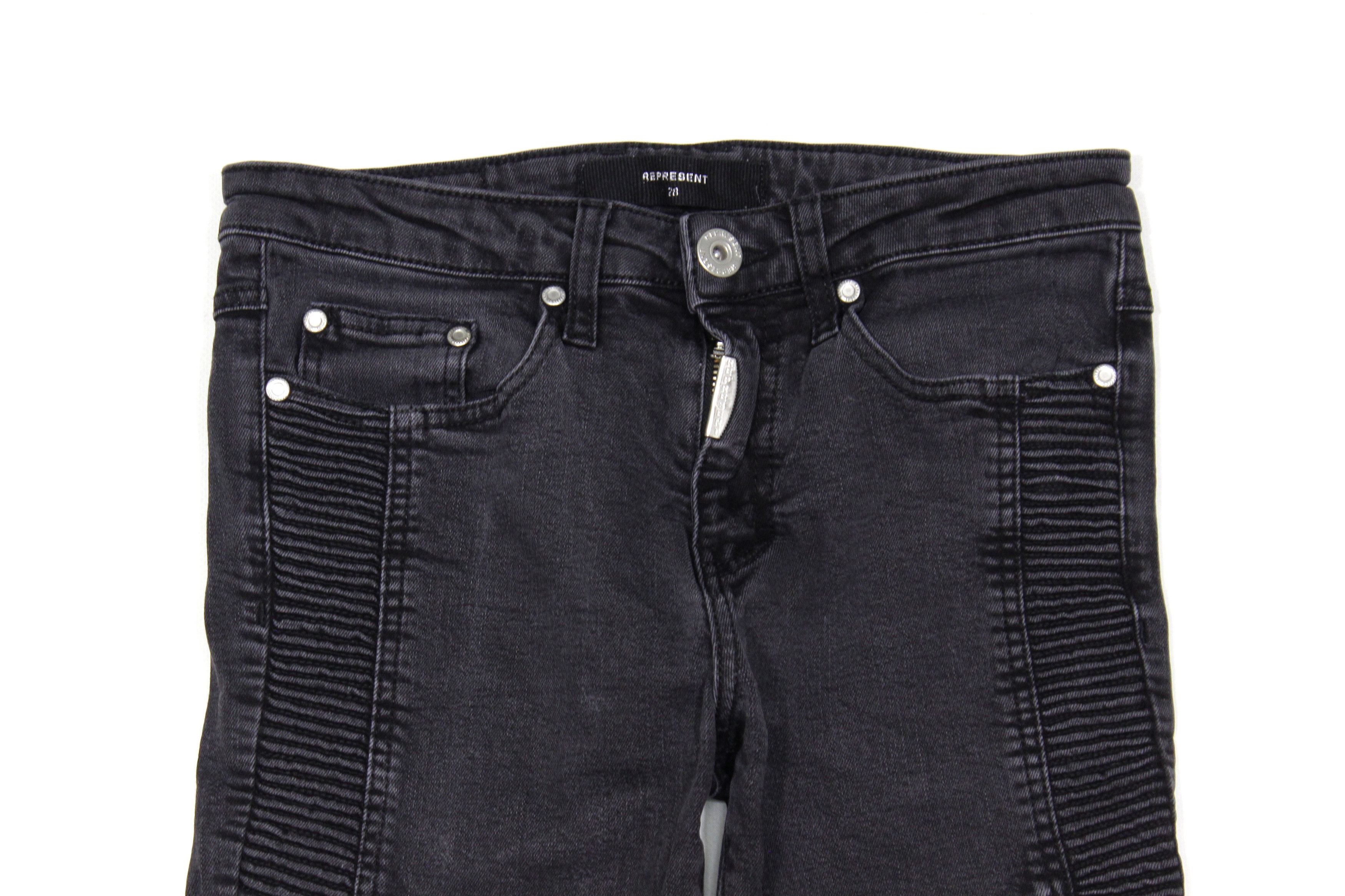 Represent Clo. Biker Jeans Jet Black Size US 28 / EU 44 - 3 Thumbnail