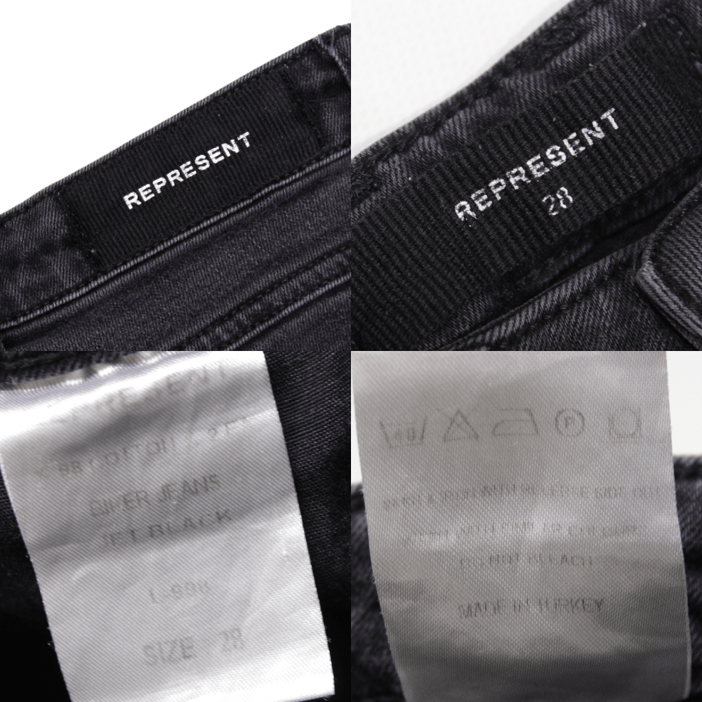 Represent Clo. Biker Jeans Jet Black Size US 28 / EU 44 - 9 Thumbnail