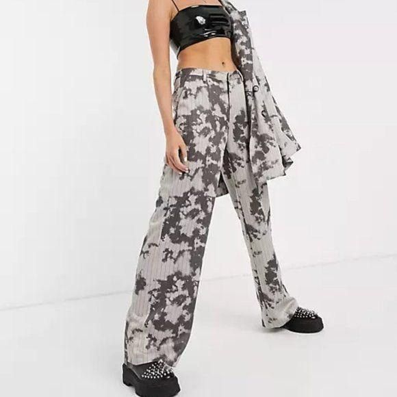 Asos × Jaded London Jaded London Tie Dye Relaxed Wide Leg Pants Pinstr Size 28" / US 6 / IT 42 - 5 Thumbnail