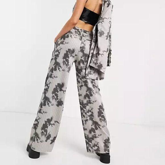 Asos × Jaded London Jaded London Tie Dye Relaxed Wide Leg Pants Pinstr Size 28" / US 6 / IT 42 - 4 Thumbnail
