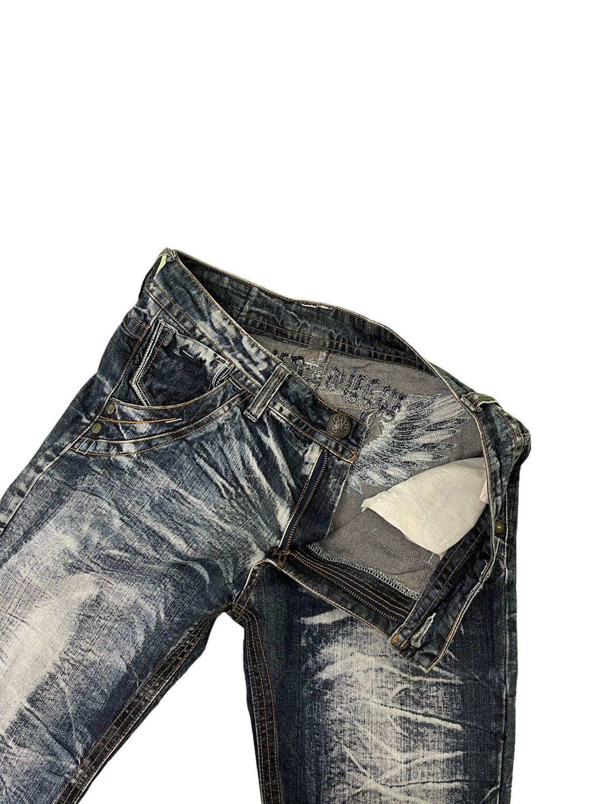 Japanese Brand Flare Jeans Sky Bomber Acid Wash Denim Boot Cut 4🟦3 Size US 32 / EU 48 - 9 Thumbnail