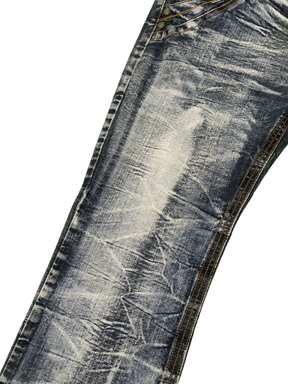 Japanese Brand Flare Jeans Sky Bomber Acid Wash Denim Boot Cut 4🟦3 Size US 32 / EU 48 - 6 Thumbnail