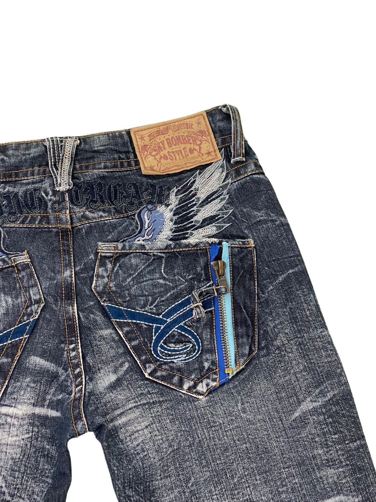 Japanese Brand Flare Jeans Sky Bomber Acid Wash Denim Boot Cut 4🟦3 Size US 32 / EU 48 - 18 Thumbnail