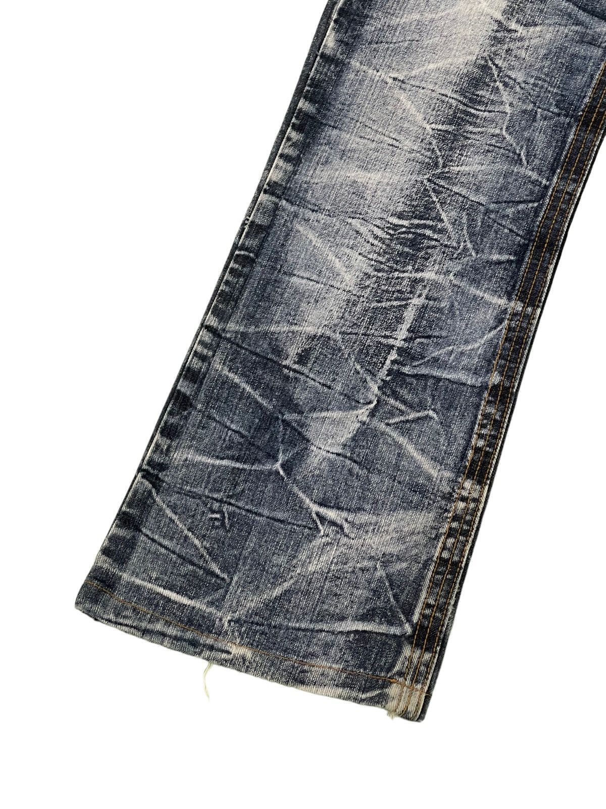 Japanese Brand Flare Jeans Sky Bomber Acid Wash Denim Boot Cut 4🟦3 Size US 32 / EU 48 - 5 Thumbnail
