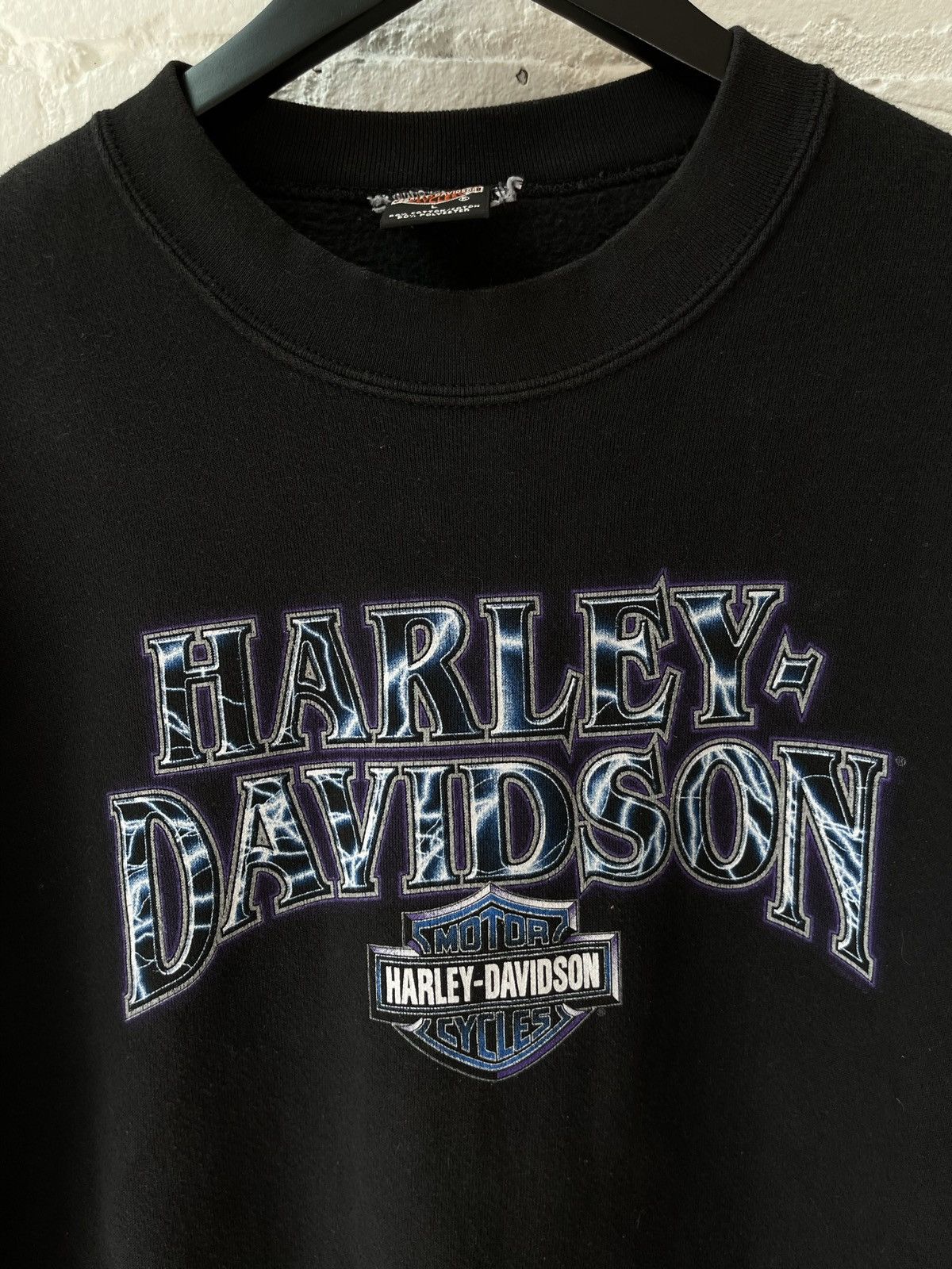 Harley Davidson × Vintage Vintage HARLEY Davidson LIGHTING THUNDER SWEATER L Size US L / EU 52-54 / 3 - 4 Thumbnail