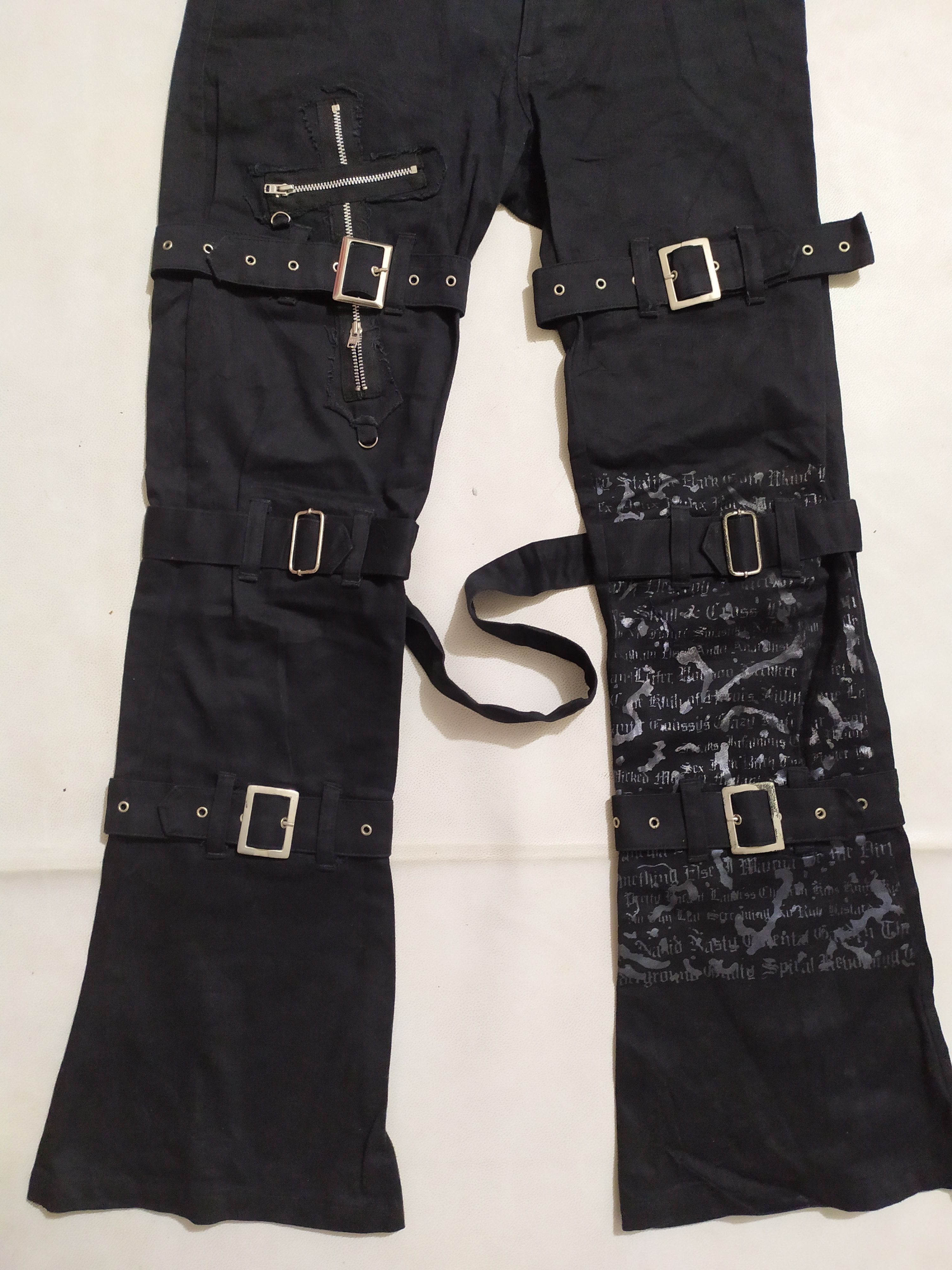 Japanese Brand 🔥Keystation Bondage Flared/ Bootcut Punk Pants Size US 29 - 3 Thumbnail