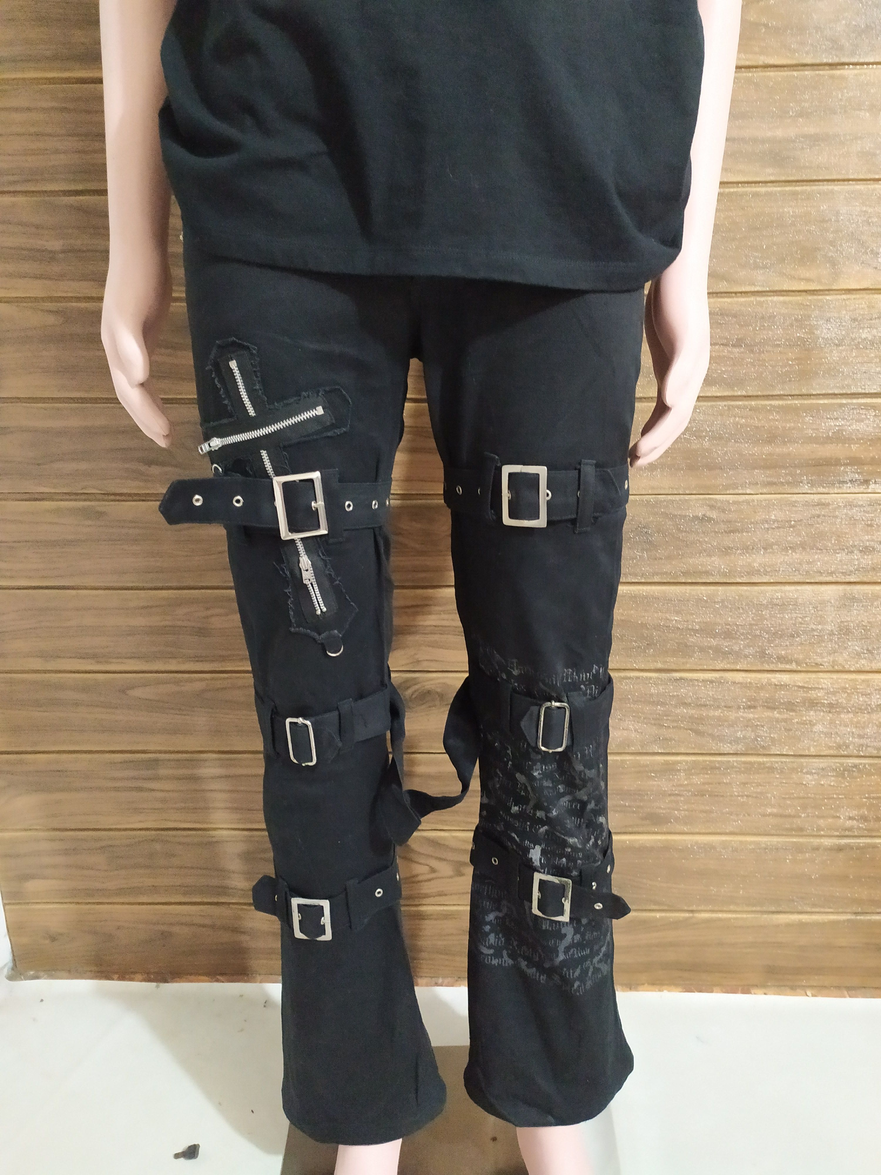 Japanese Brand 🔥Keystation Bondage Flared/ Bootcut Punk Pants Size US 29 - 9 Thumbnail