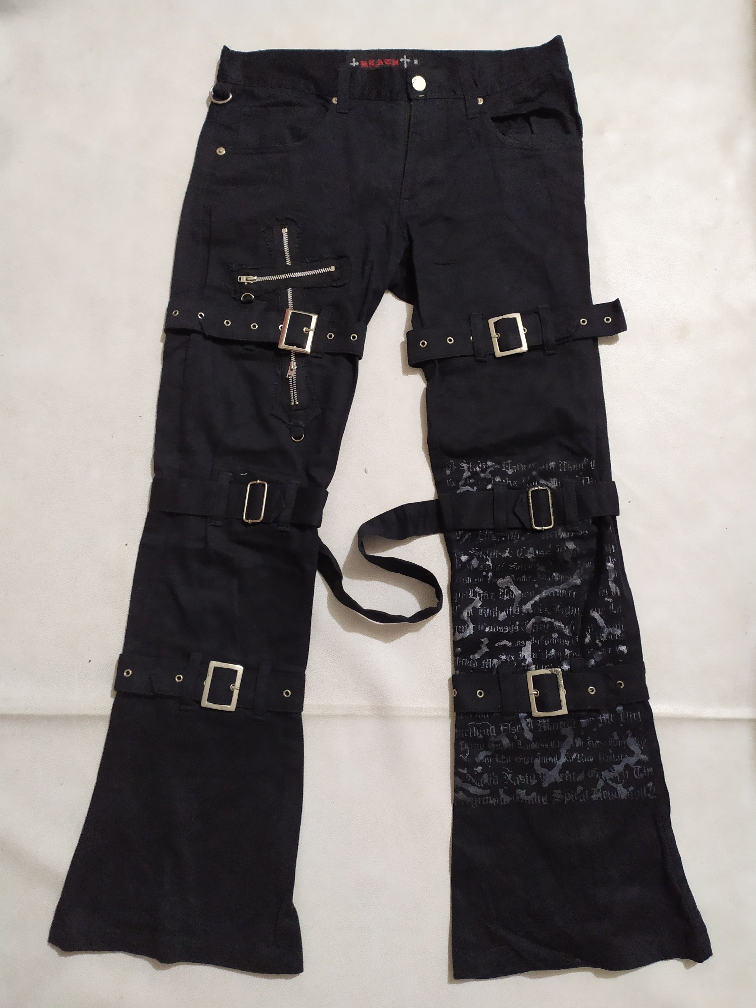 Japanese Brand 🔥Keystation Bondage Flared/ Bootcut Punk Pants