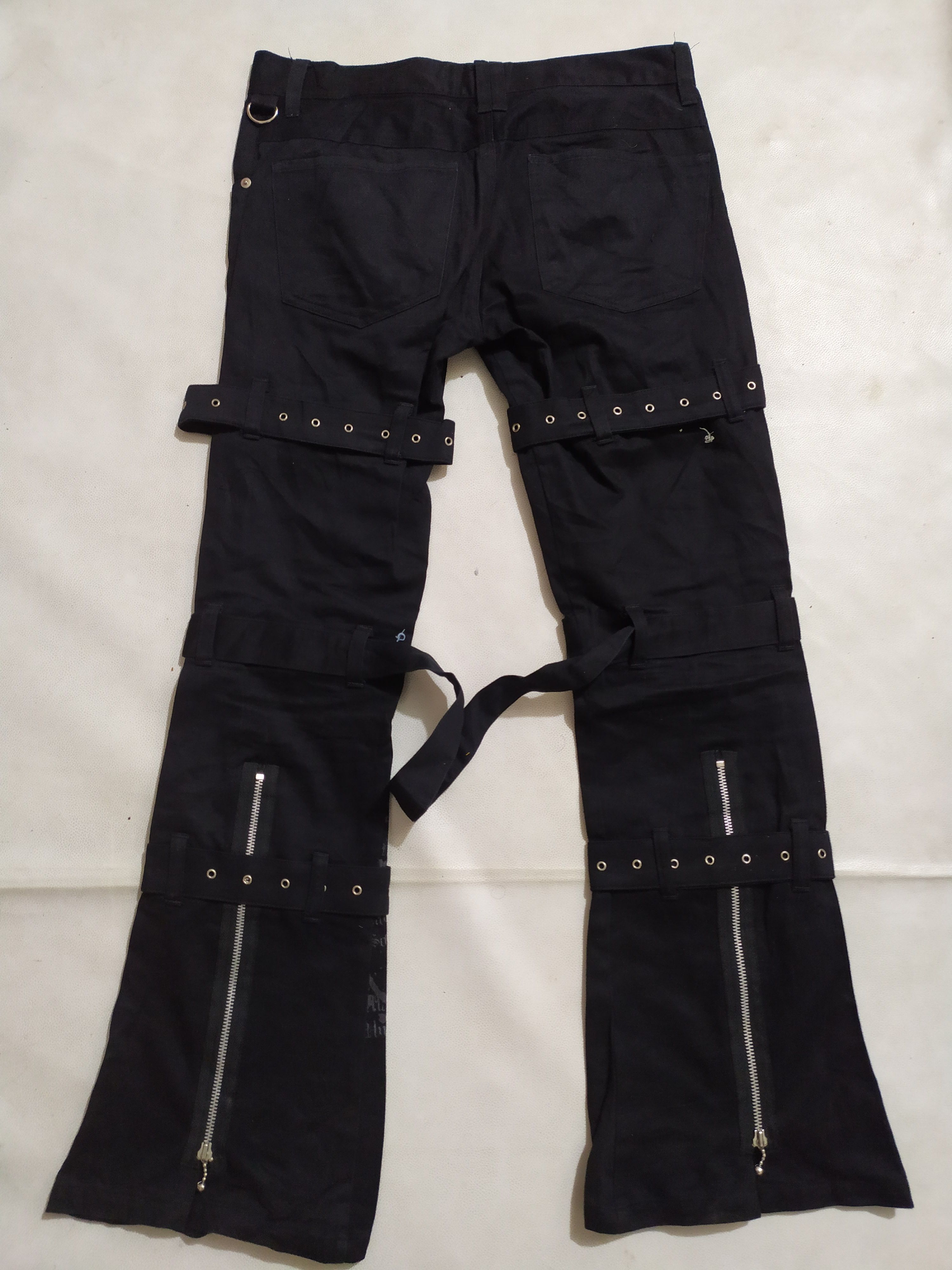 Japanese Brand 🔥Keystation Bondage Flared/ Bootcut Punk Pants Size US 29 - 5 Thumbnail