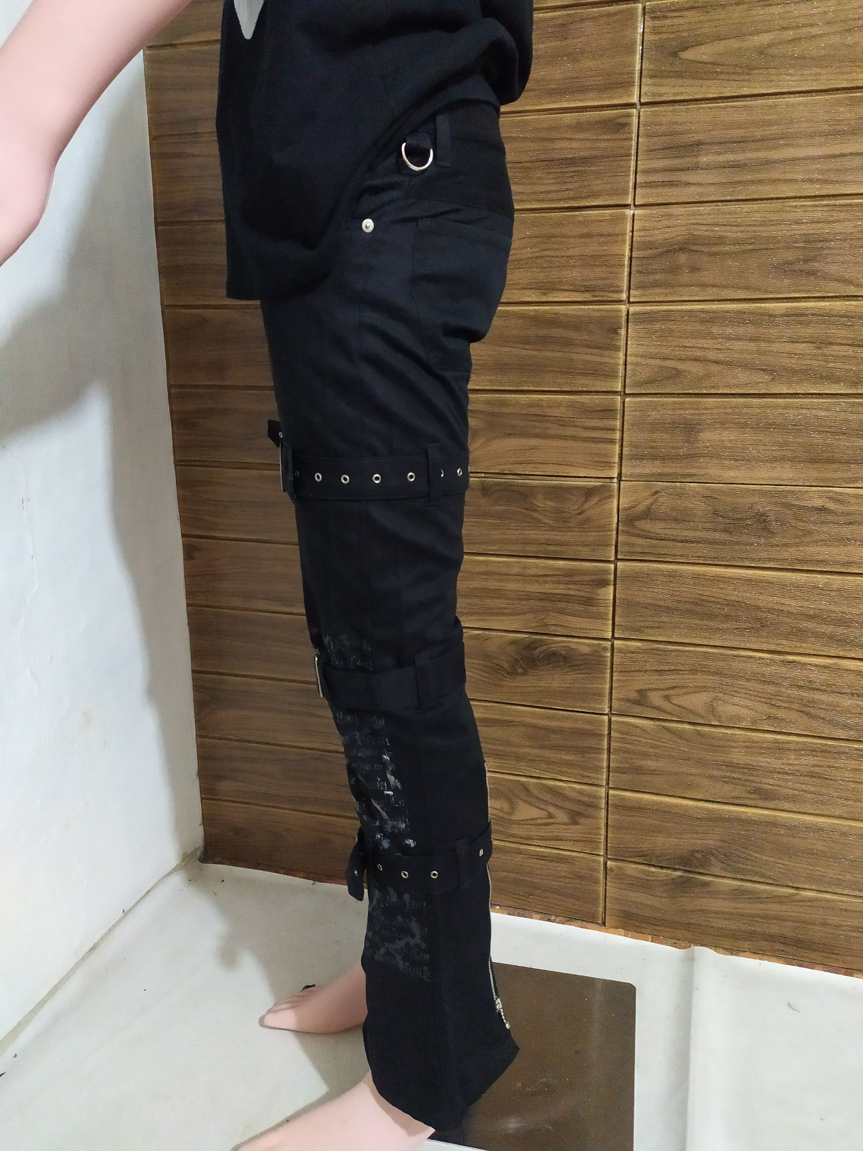 Japanese Brand 🔥Keystation Bondage Flared/ Bootcut Punk Pants Size US 29 - 10 Thumbnail