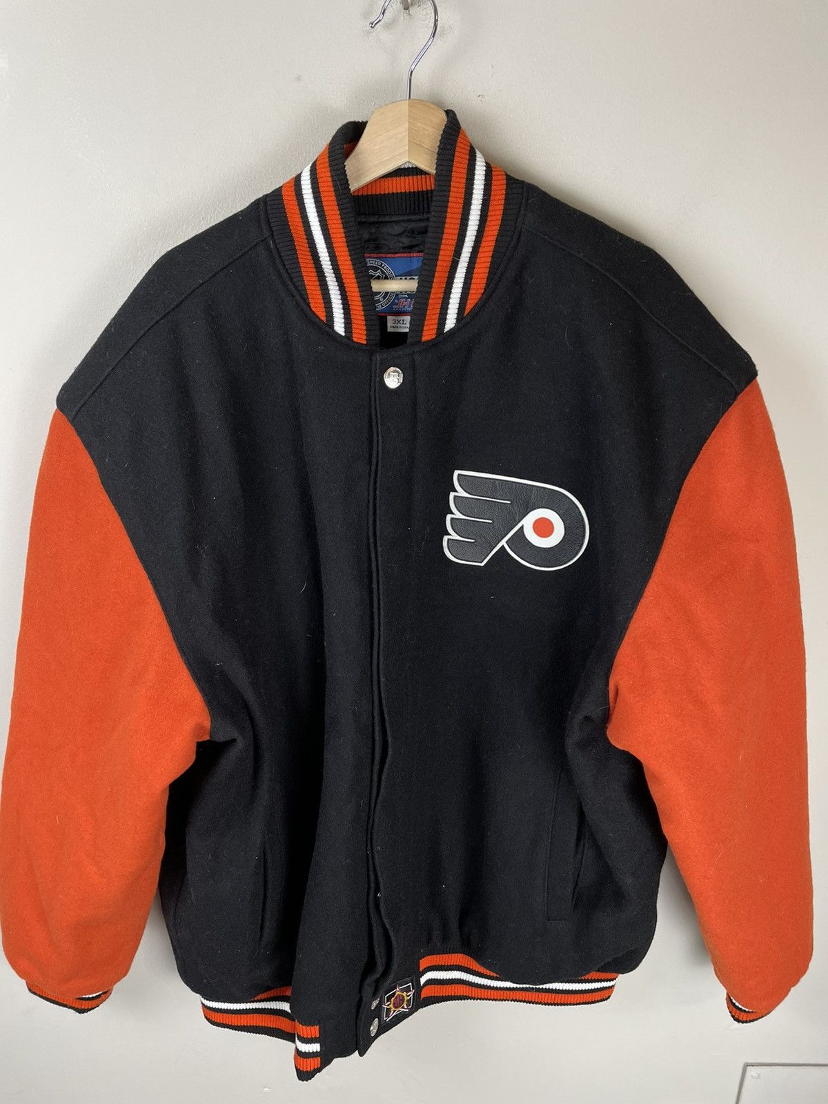 image of Vintage 3Xl Jh Design Flyers Nhl Varsity Jacket in Black, Men's (Size 2XL)