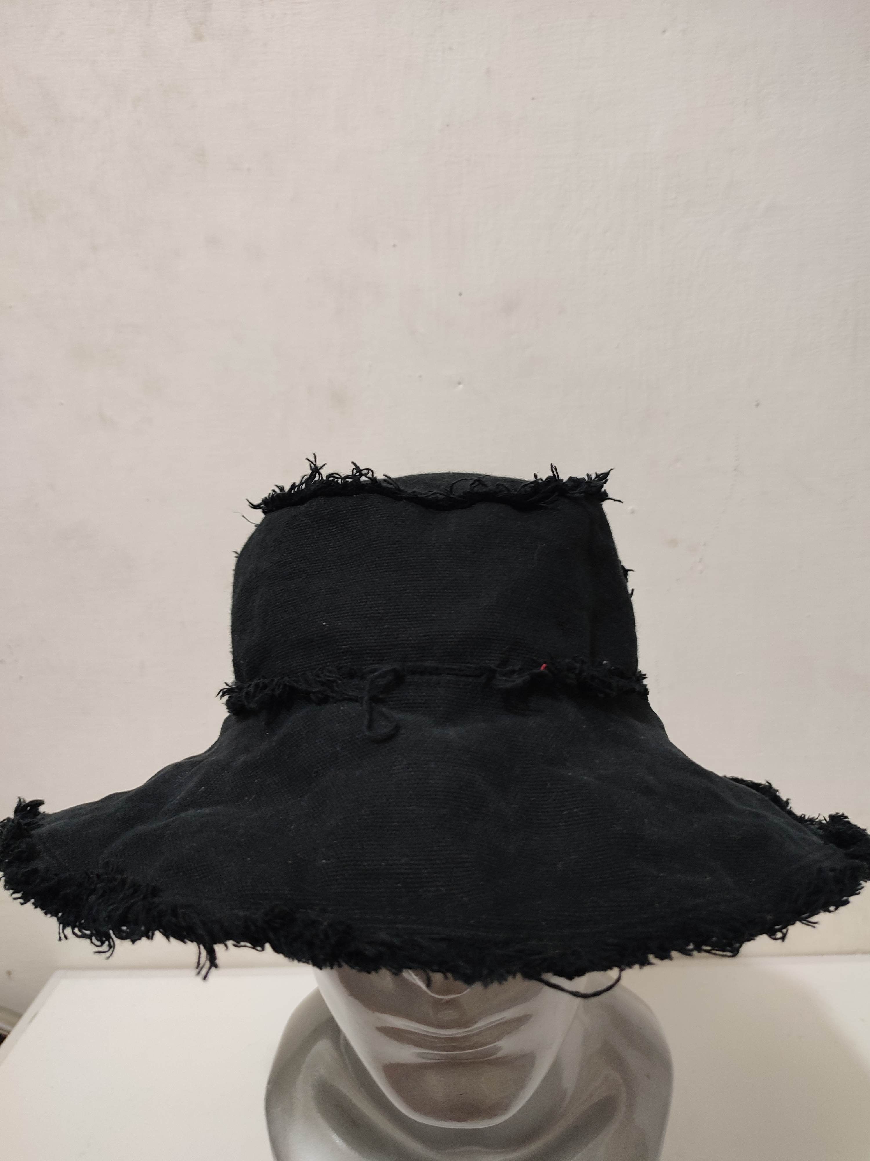 Other Unknown Black Distressed frayed Bucket Hats Size ONE SIZE - 2 Thumbnail