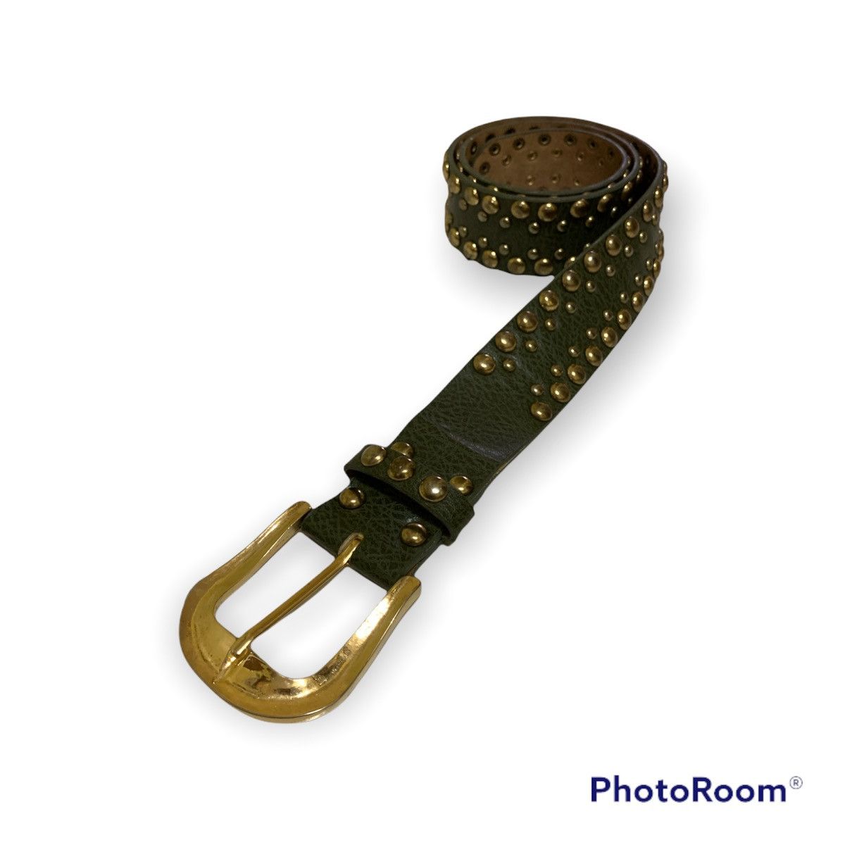Other FULL GOLD COLORED STUDDED LEATHER BELT Size ONE SIZE - 1 Thumbnail