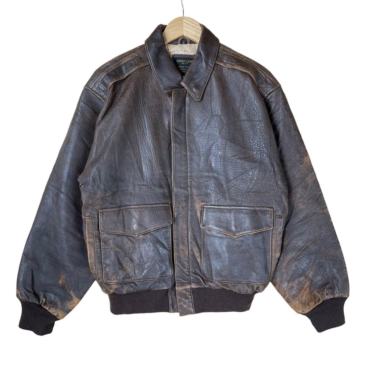 【90s_vintage】LeatherA2フライトJacketアメカジ古着 古着 90年代 アヴィレックス AVIREX A-2タイプ バックペイント