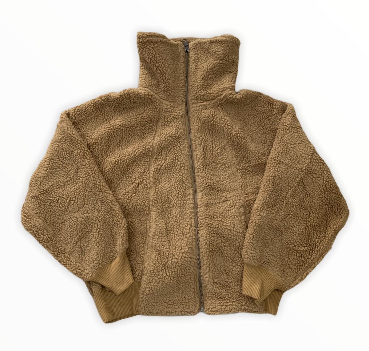 image of Lemaire Fleece Turtleneck Zipper Jacket in Brown, Women's (Size XL)