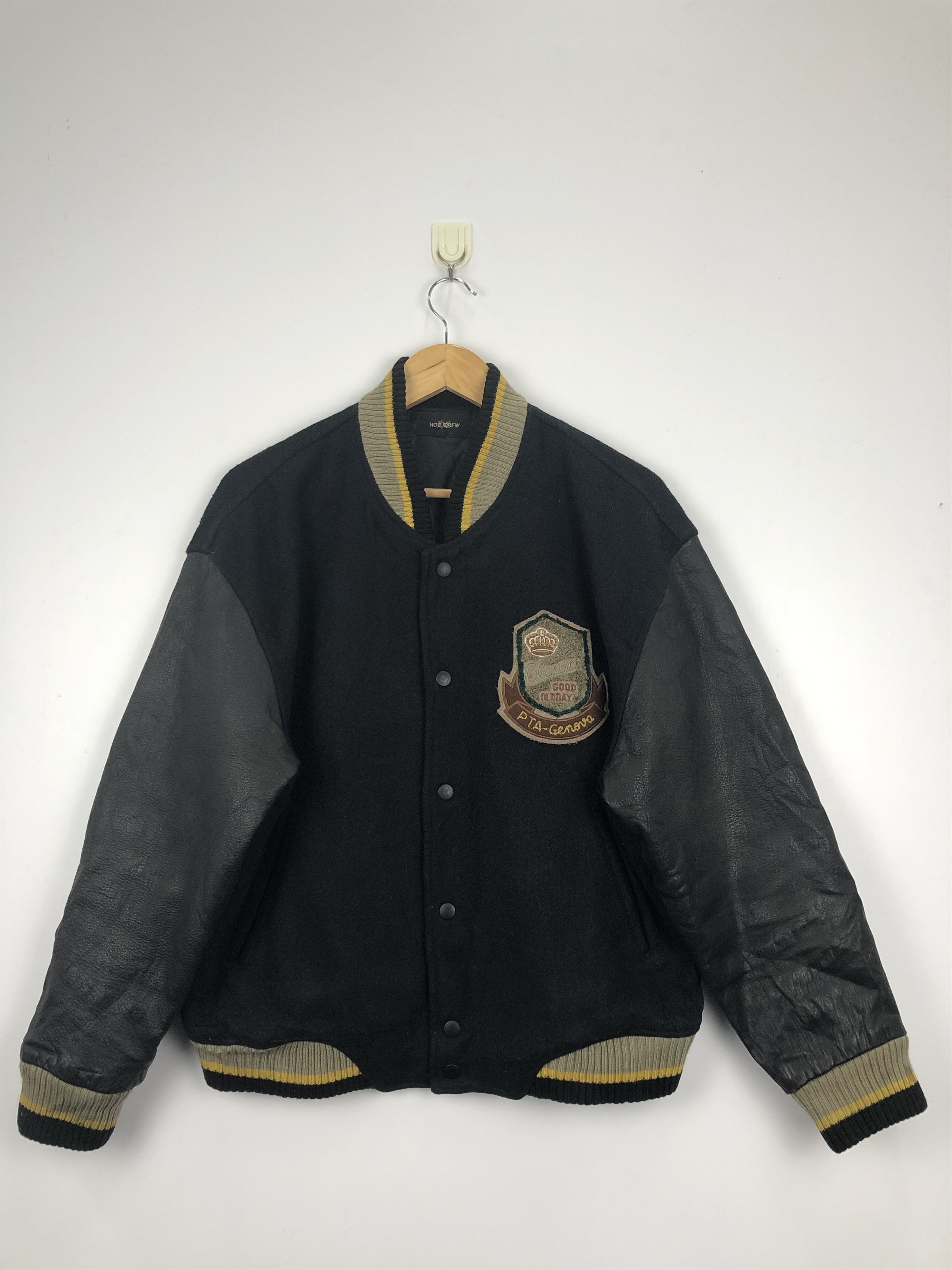 Vintage Vintage 80s PTA Genova Classic Leather Varsity Jacket V0351 Size US M / EU 48-50 / 2 - 2 Thumbnail