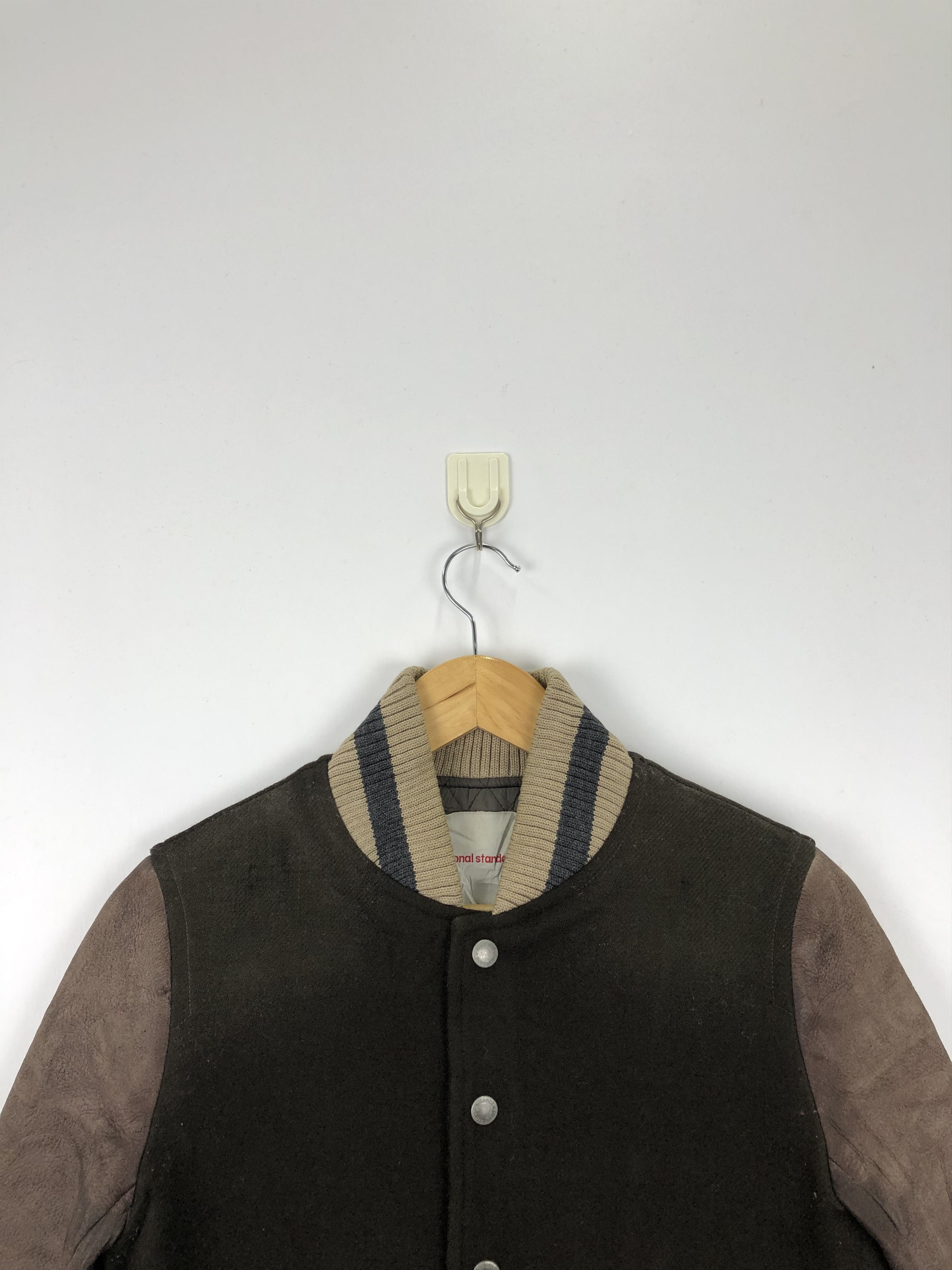 National Standard Vintage 90s National Standard Varsity Leather Sleeve V0401 Size US M / EU 48-50 / 2 - 2 Thumbnail