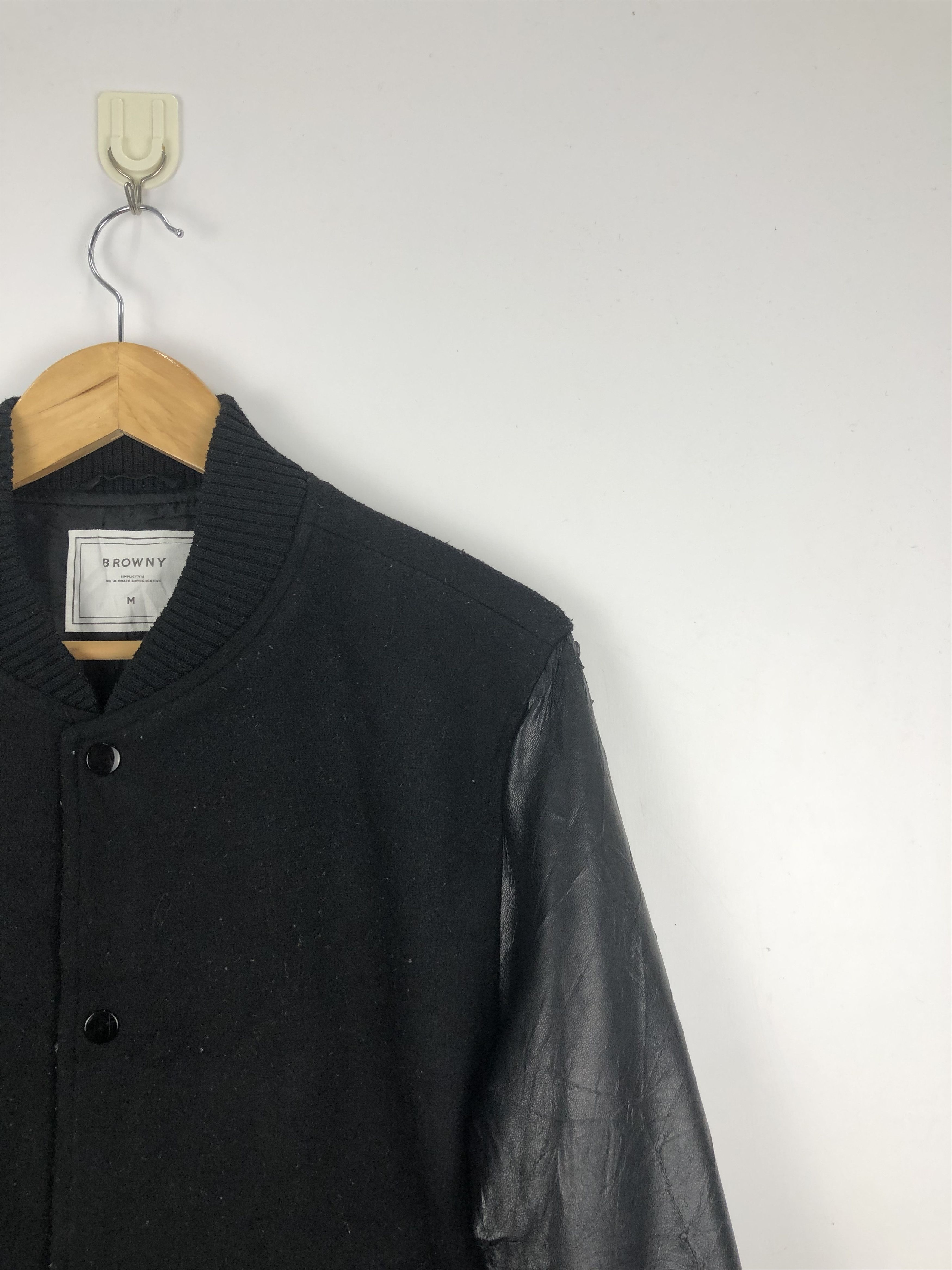 Vintage Vintage Japanese Brand Browny Sleeve Leather Varsity V0404 Size US M / EU 48-50 / 2 - 7 Thumbnail