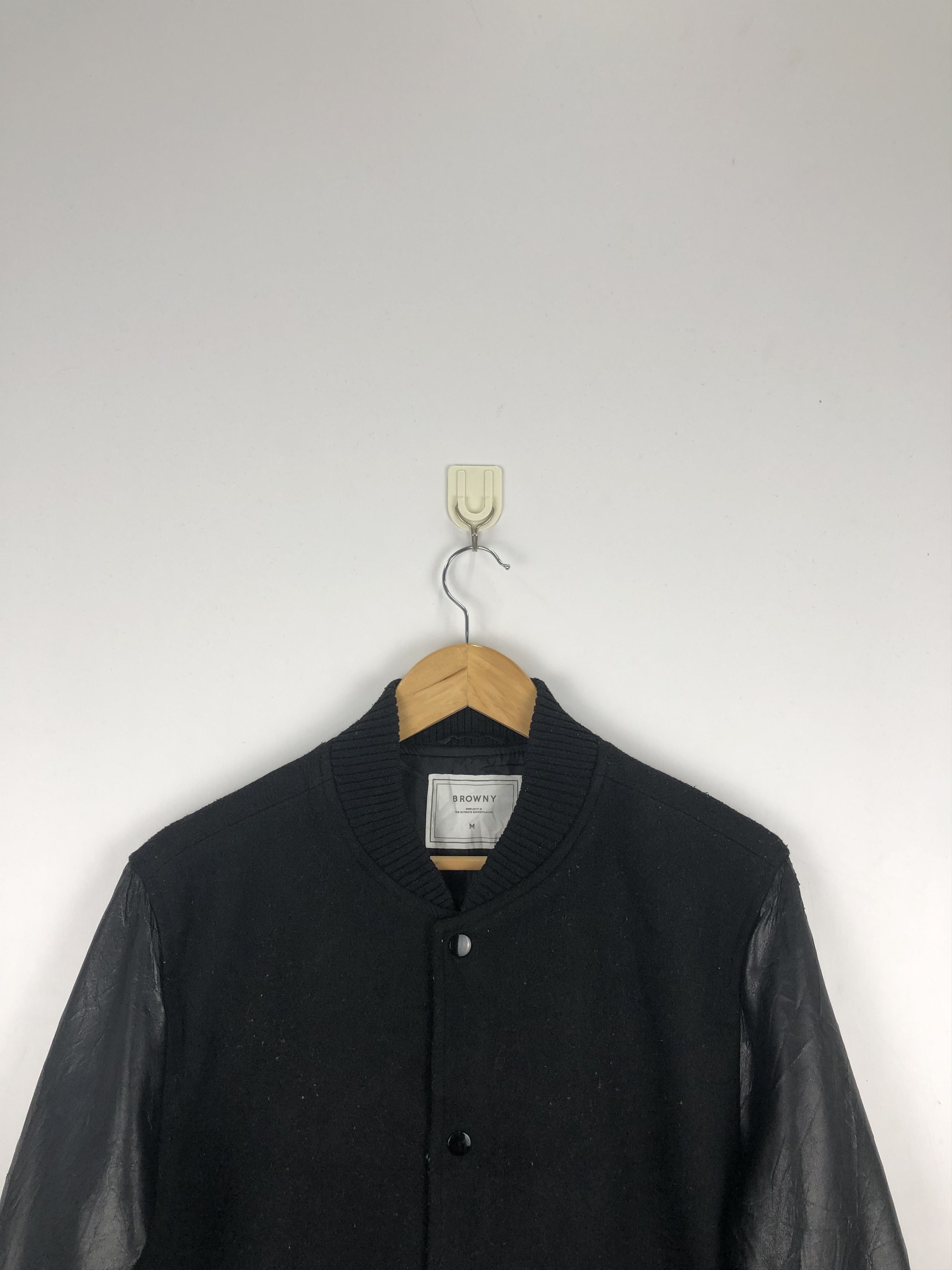 Vintage Vintage Japanese Brand Browny Sleeve Leather Varsity V0404 Size US M / EU 48-50 / 2 - 4 Thumbnail