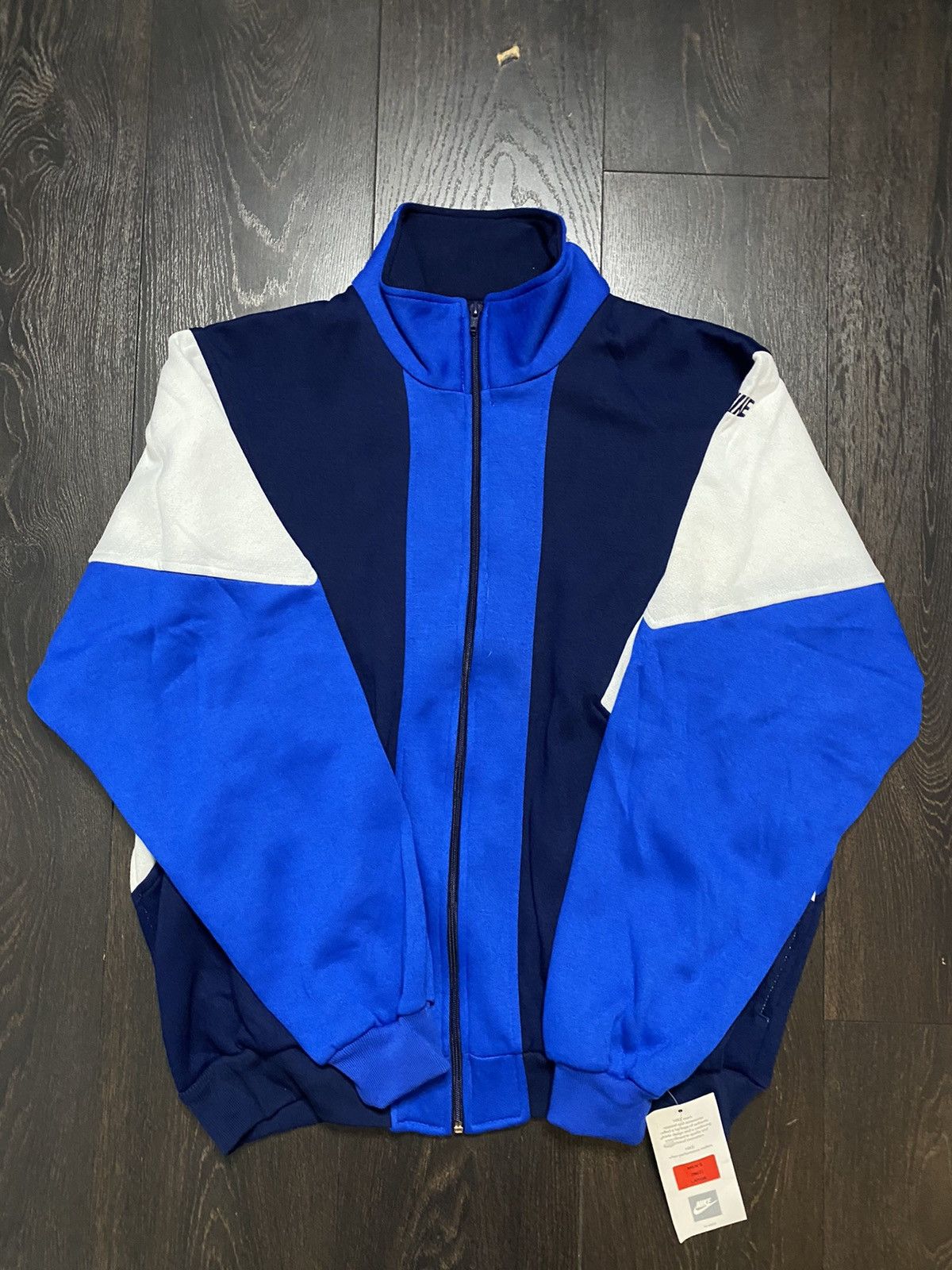 Nike × Vintage Vintage 1980’s Black/Blue Nike Full Sweatsuit DSWT Size US L / EU 52-54 / 3 - 3 Thumbnail