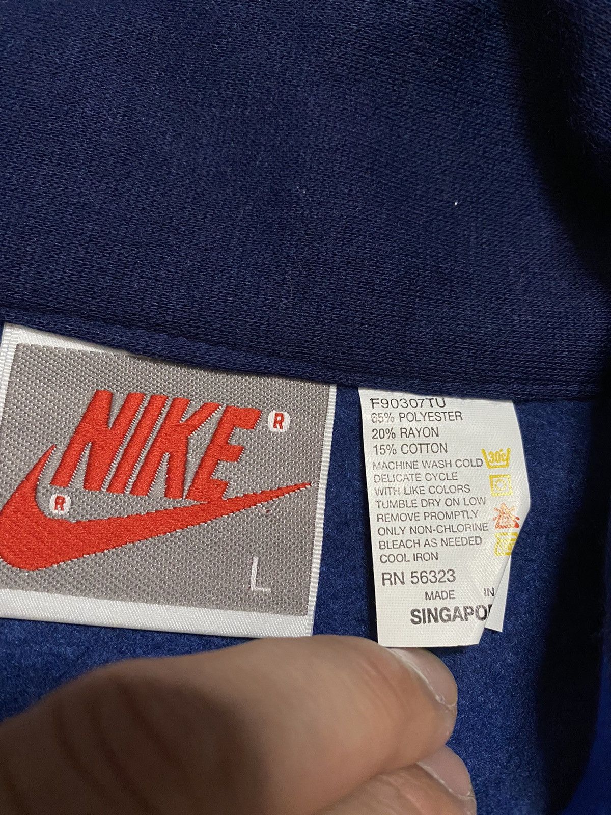 Nike × Vintage Vintage 1980’s Black/Blue Nike Full Sweatsuit DSWT Size US L / EU 52-54 / 3 - 6 Thumbnail