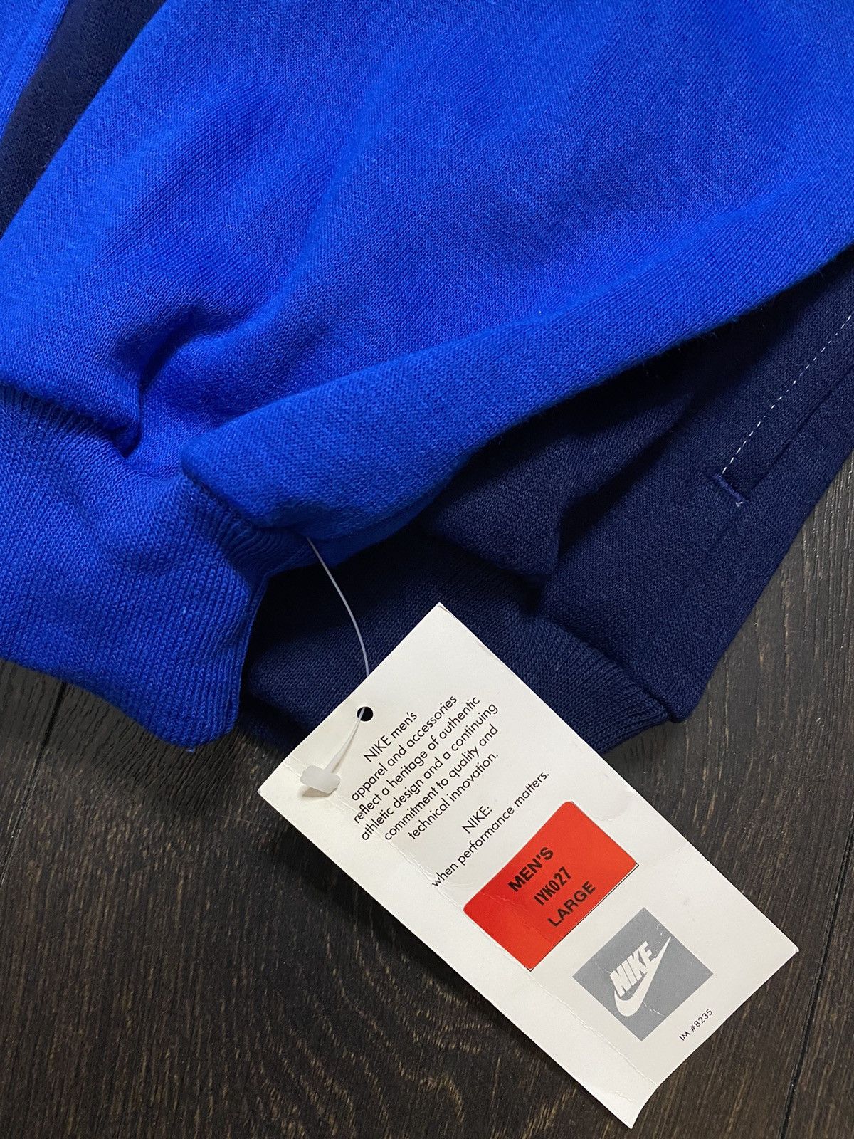 Nike × Vintage Vintage 1980’s Black/Blue Nike Full Sweatsuit DSWT Size US L / EU 52-54 / 3 - 7 Thumbnail