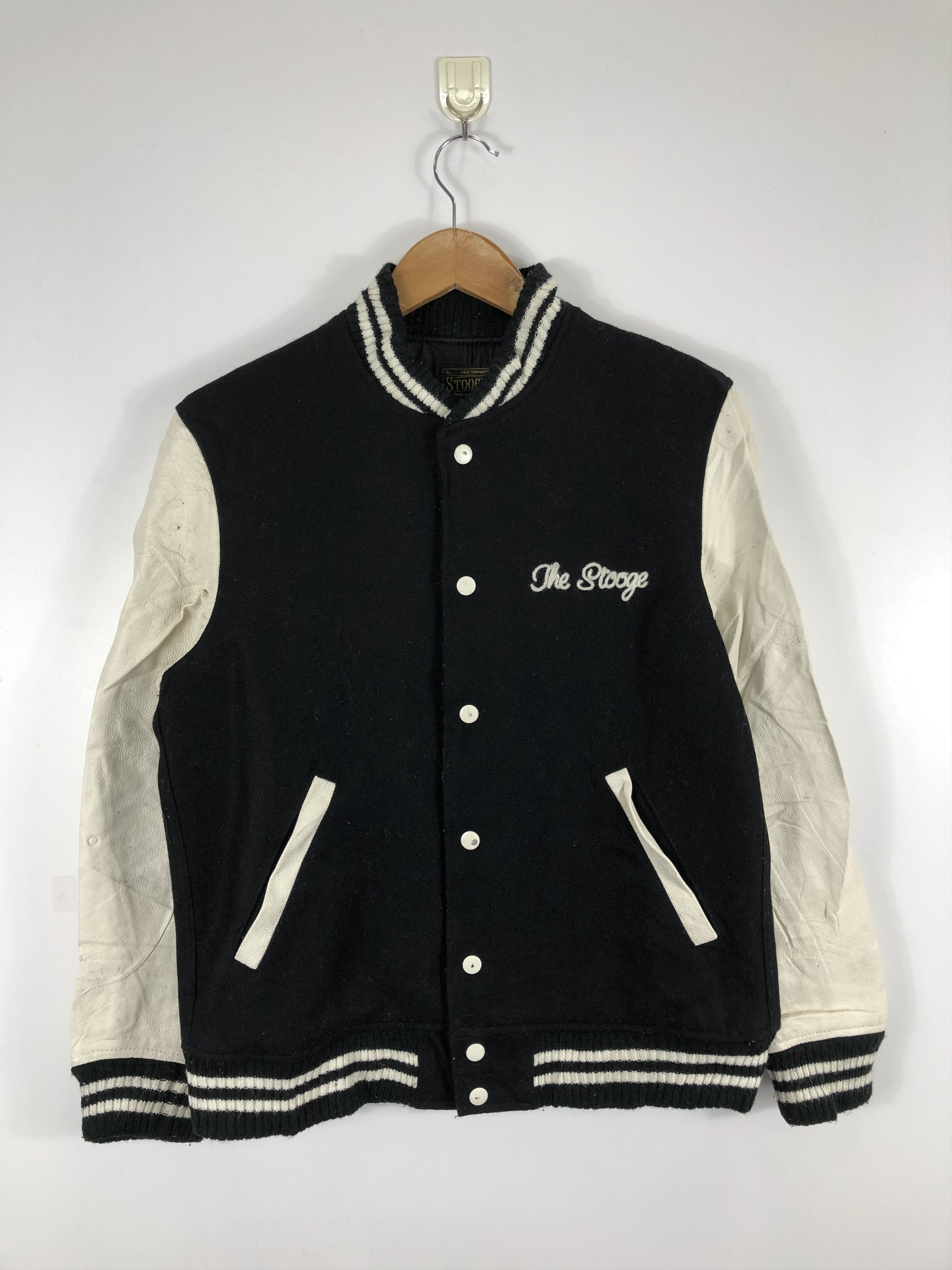 Vintage Vintage 90s H.A.W.G Varsity Jacket Leather Sleeve V0253 Size US S / EU 44-46 / 1 - 1 Thumbnail