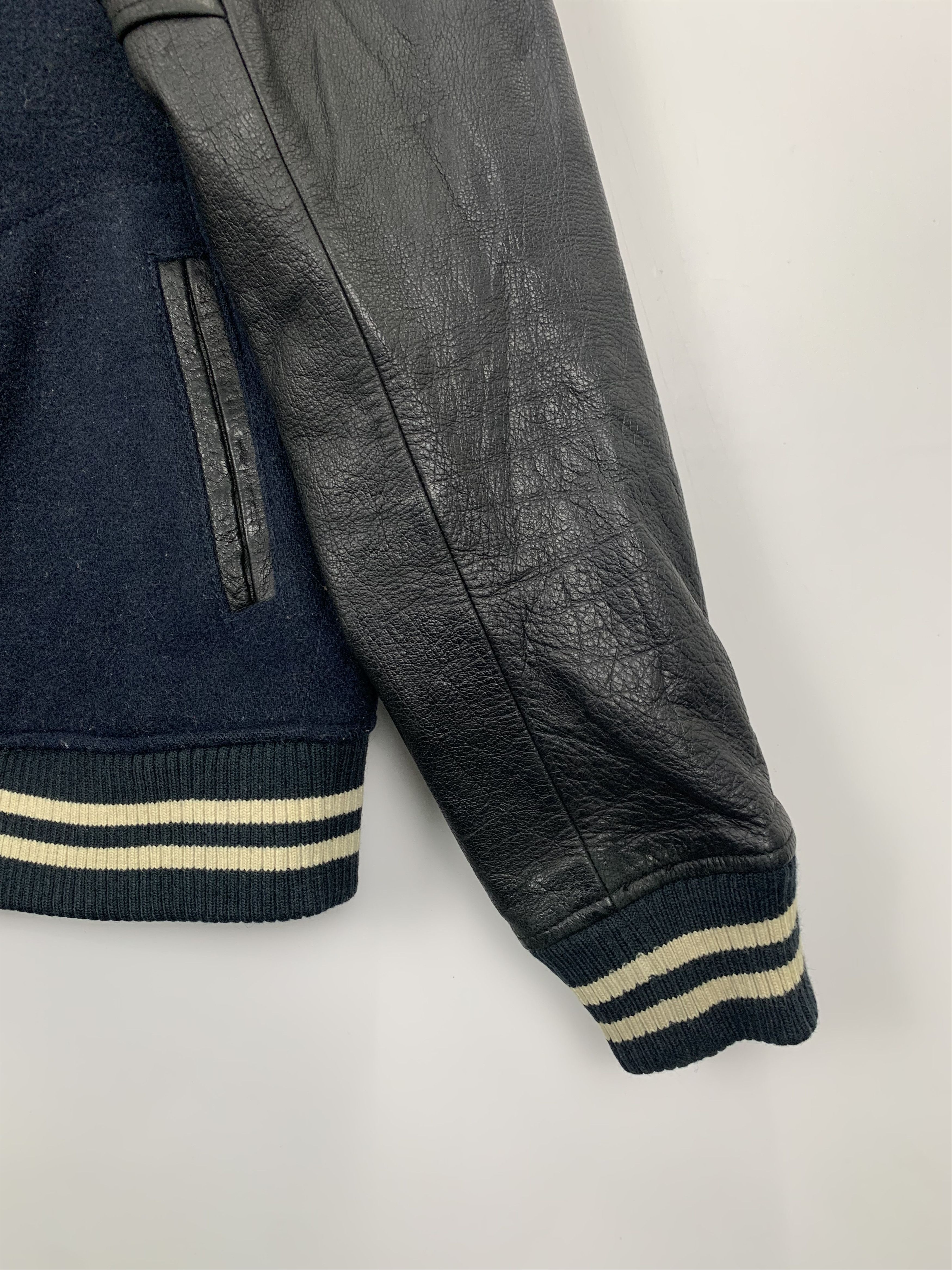 Beams Plus Vintage 90s Beams Sleeve Leather Varsity Jacket V0455 Size US M / EU 48-50 / 2 - 4 Thumbnail