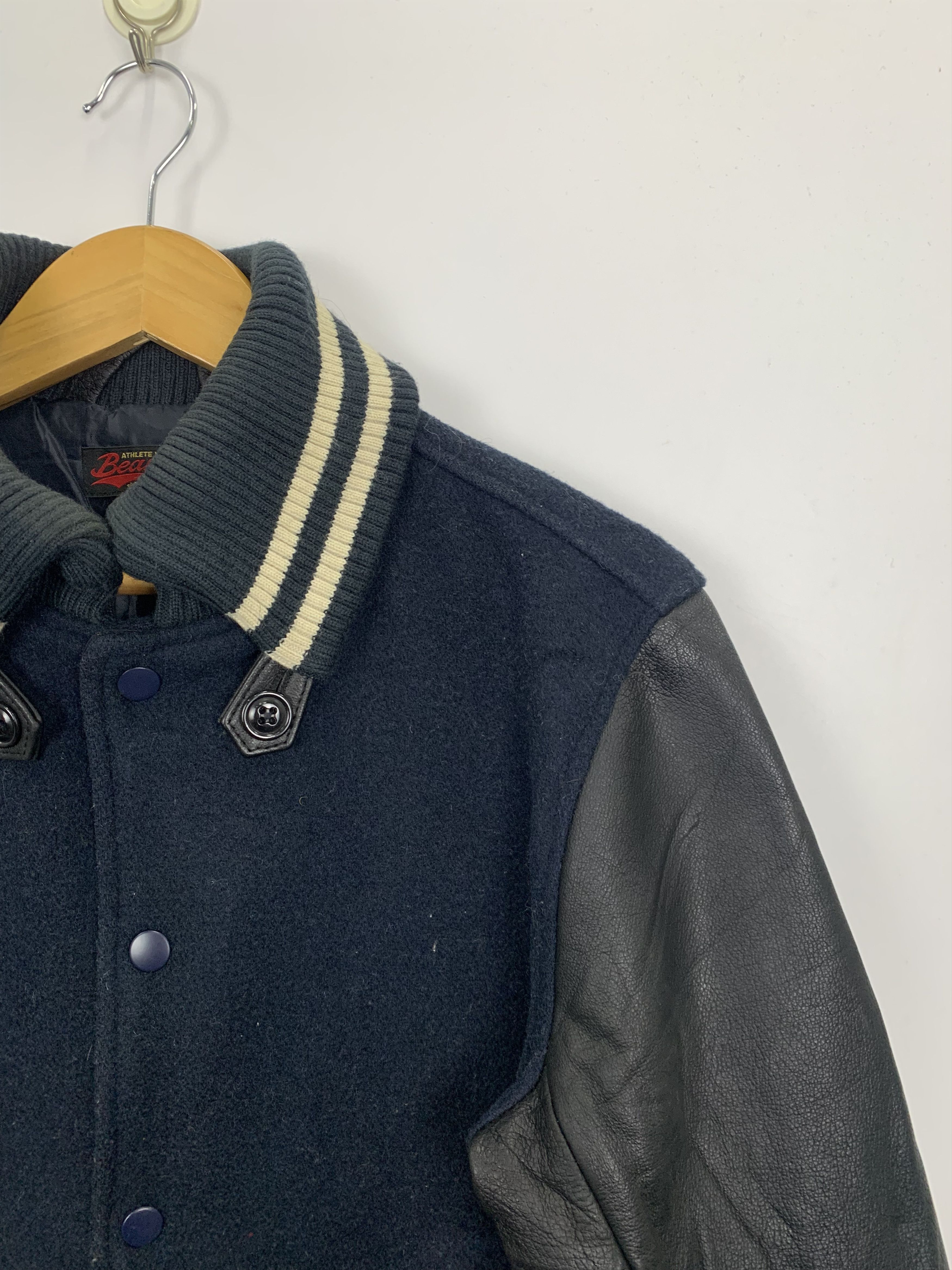 Beams Plus Vintage 90s Beams Sleeve Leather Varsity Jacket V0455 Size US M / EU 48-50 / 2 - 5 Thumbnail