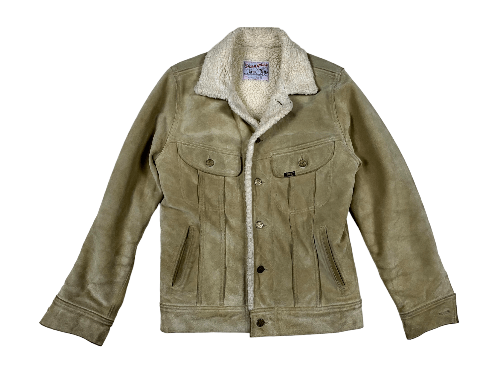 Lee × Vintage Vintage LEE Storm Rider Suede Leather Sherpa Size US S / EU 44-46 / 1 - 1 Thumbnail